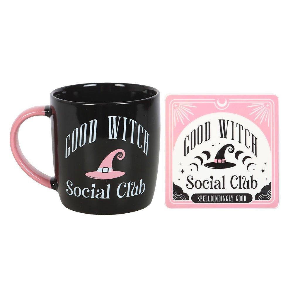 Black - Something Different - Good Witch Social Club Mug and Coaster Set - 2