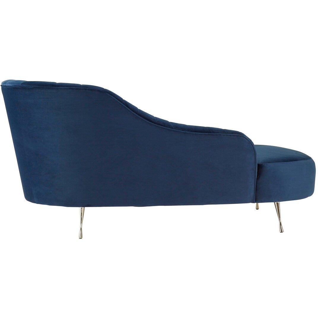 Blue - Fifty Five South - Rene Dark Blue Velvet Right Hand Chaise Longue - 2