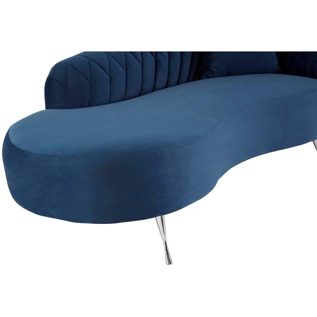 Blue - Fifty Five South - Rene Dark Blue Velvet Right Hand Chaise Longue - 4