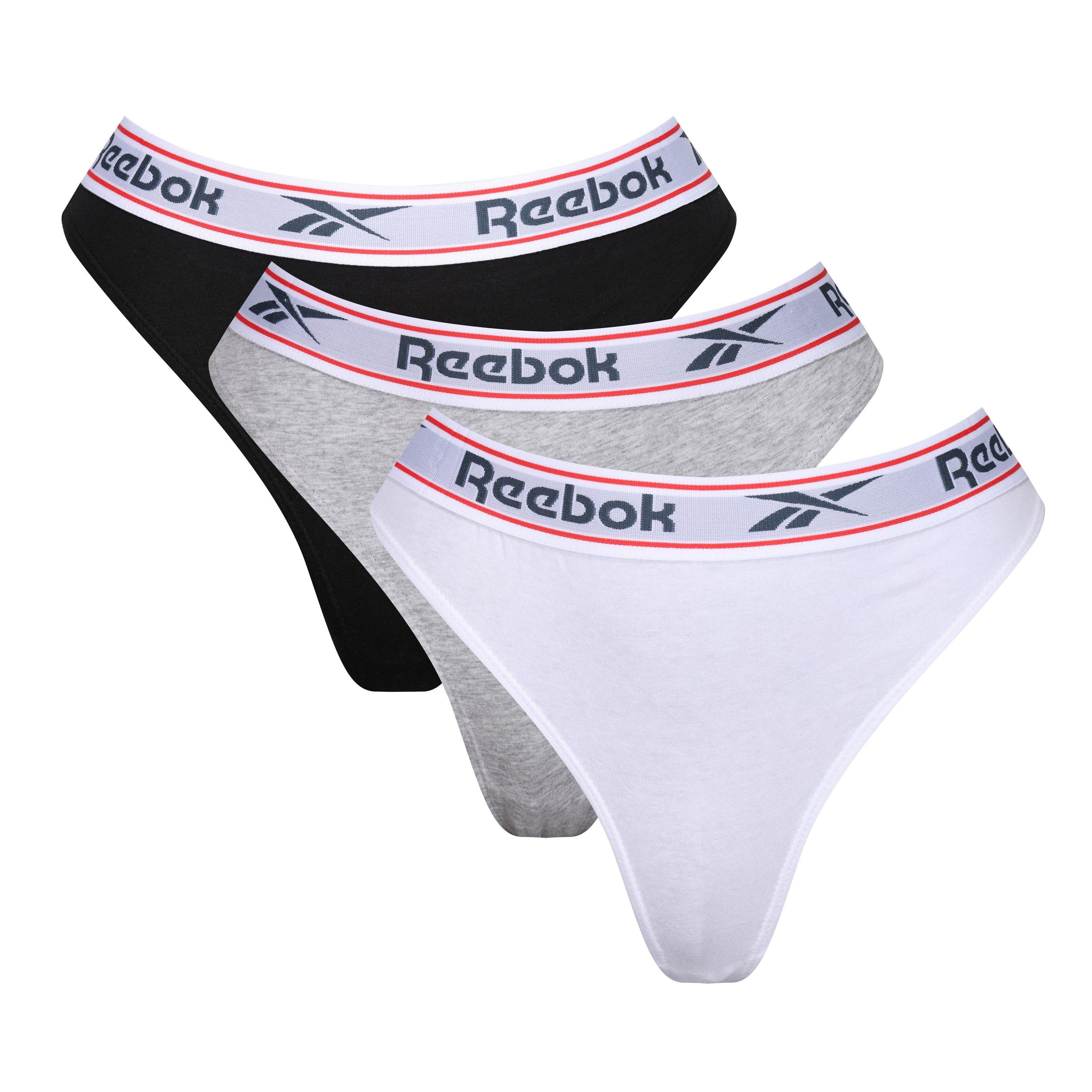 Black/White/Gry - Reebok - Women's Alyce Thongs - 1