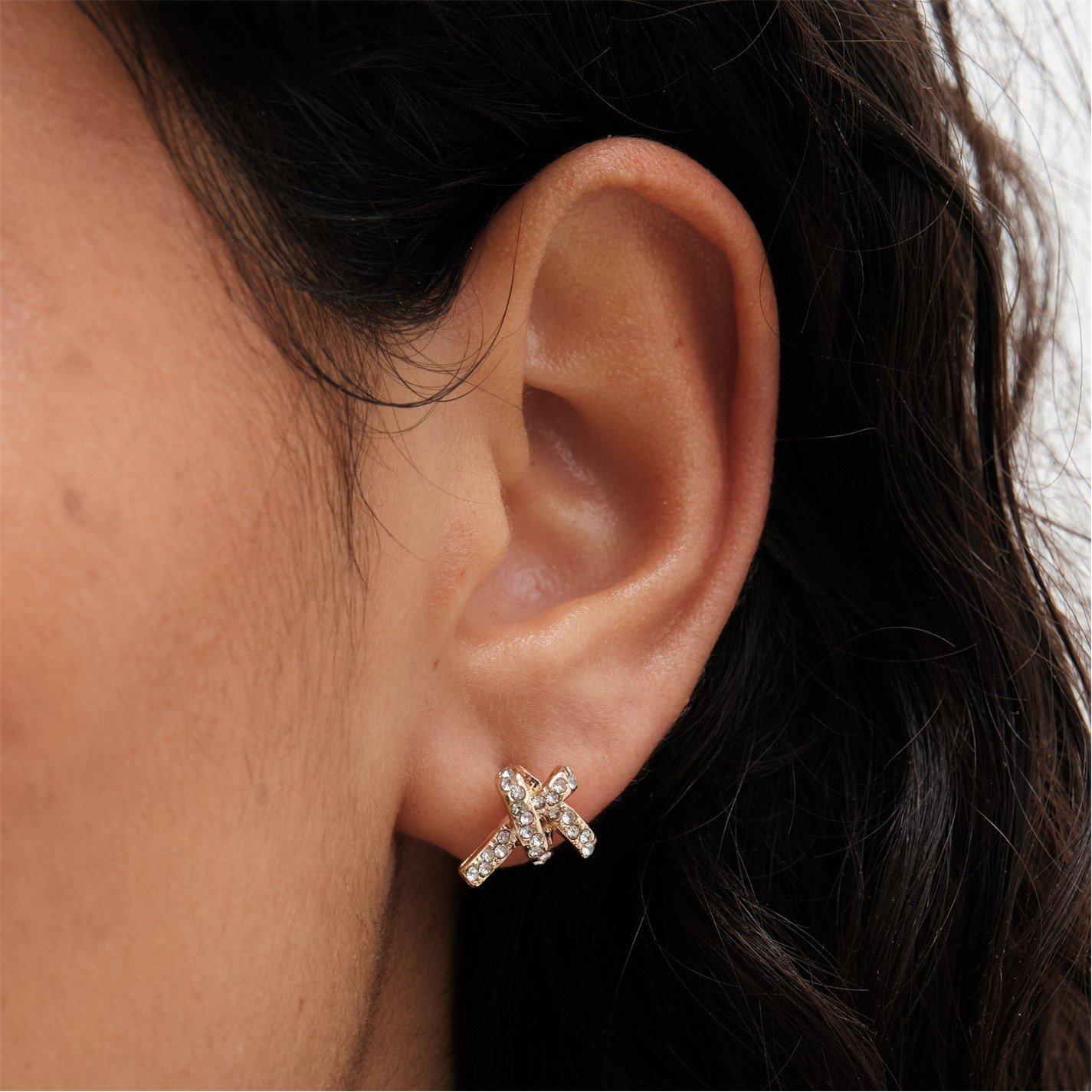 Gold - Mood - Gold Crystal Love Heart Mixed Earrings - Pack Of 3 - 3