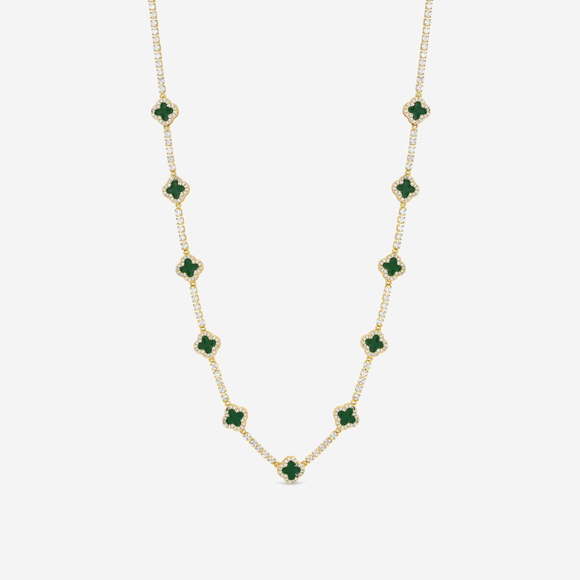 Gold - Jon Richard - Gold Plated and Emerald Clover Necklace - Gift Box - 2