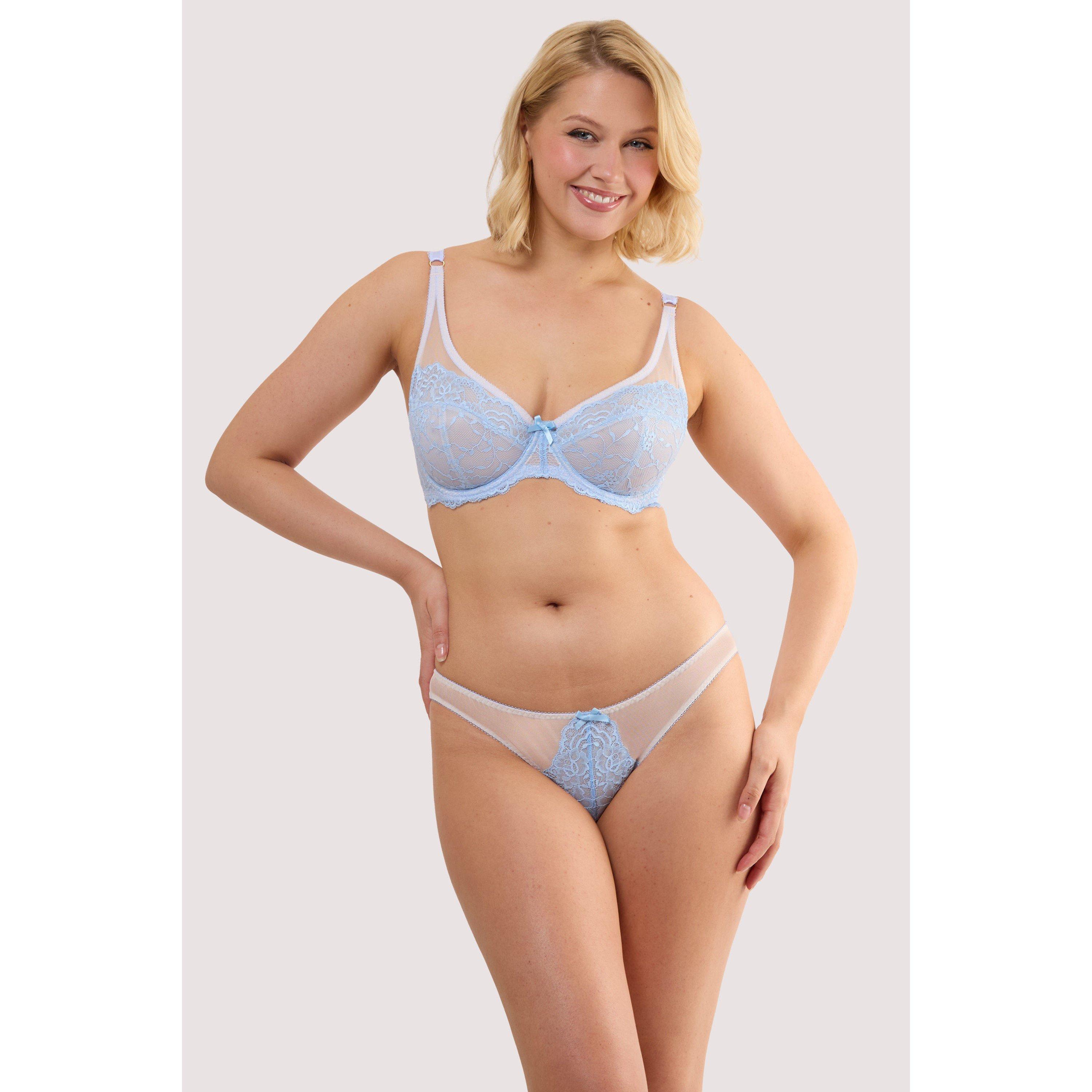 Light Blue - Playful Promises - Stephanie Peach & Blue Lace High Apex Bra - 4