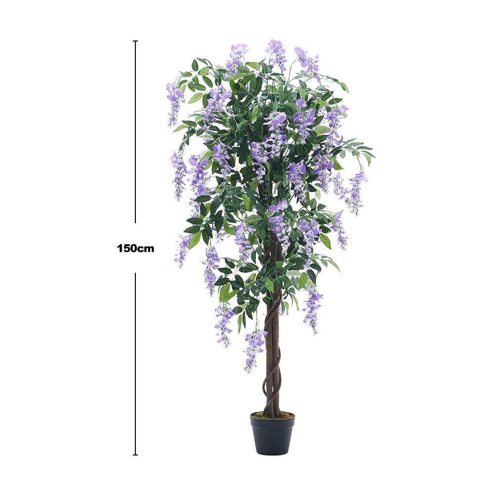 Green Purple Bl - LIFE IDEAS - Artificial Realistic Blossom Tree Bean Flower - 8