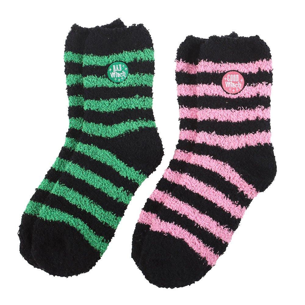 Black - Something Different - Set of 2 Good Witch and Bad Witch Fluffy Socks - 2