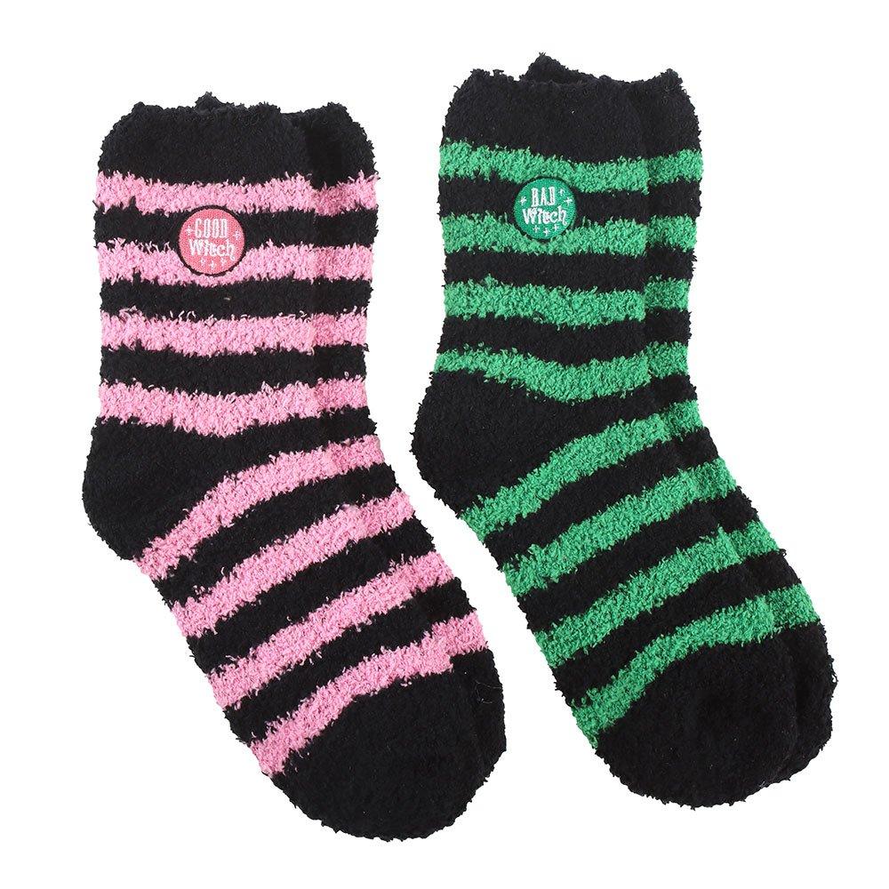 Black - Something Different - Set of 2 Good Witch and Bad Witch Fluffy Socks - 3