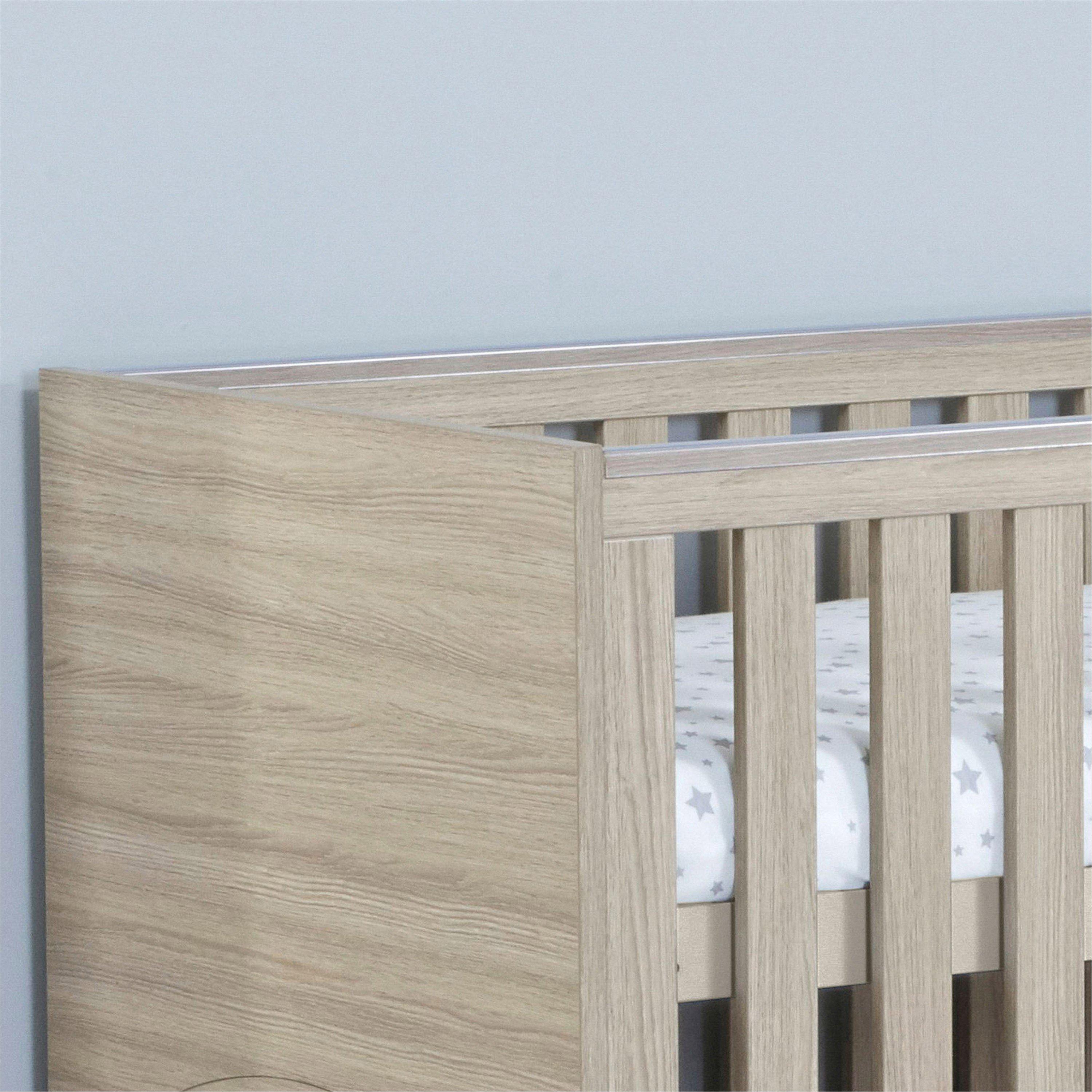 Oak - Babymore - Babymore Veni Cot Bed - Oak - 5