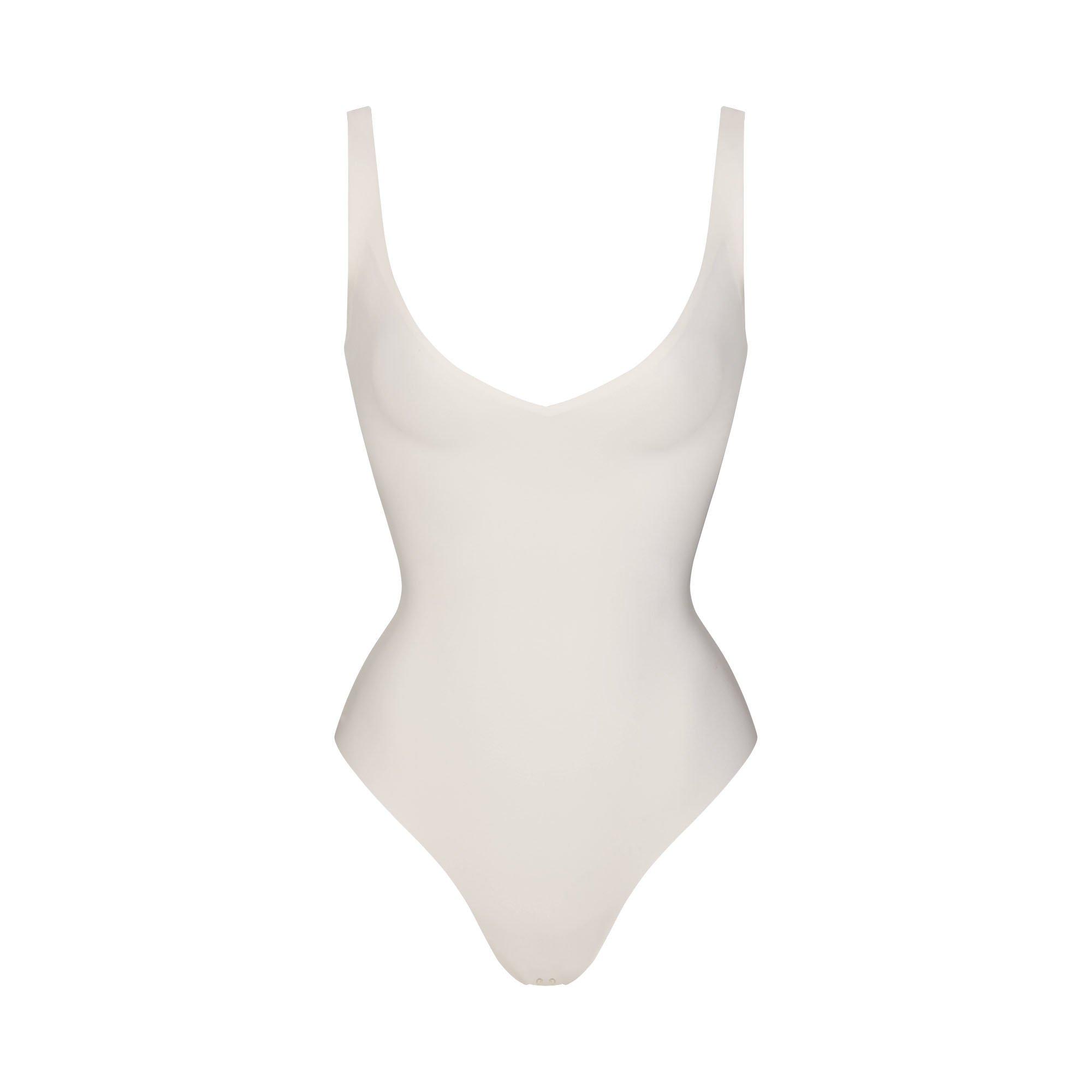 Womens Body Core Sculpt Plunge Thong Bodysuit