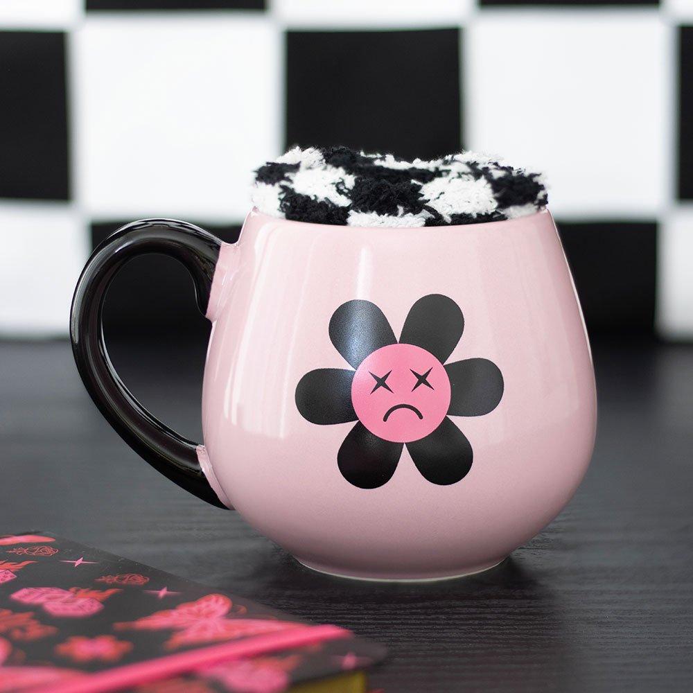 Something Different  Sad Flower Mug And Socks Set - Pink