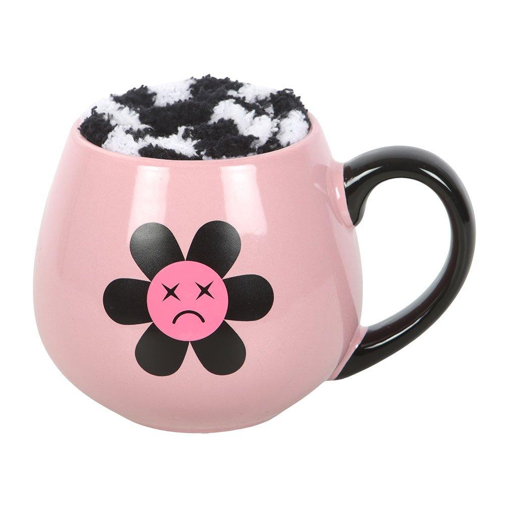 Pink - Something Different - Sad Flower Mug and Socks Set - 3