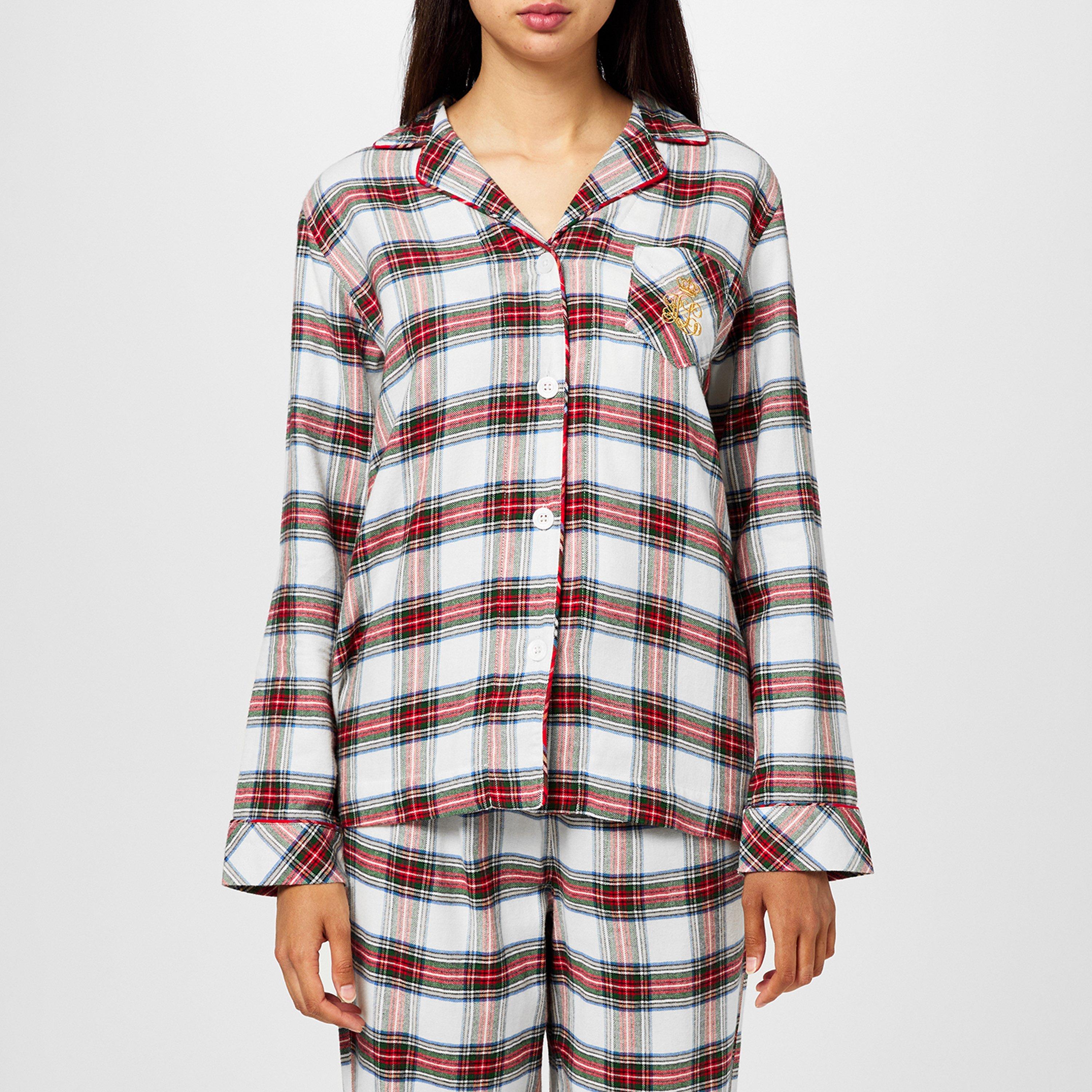 Cream Plaid - Lauren by Ralph Lauren - Women's Twill Pyjama Set - 2