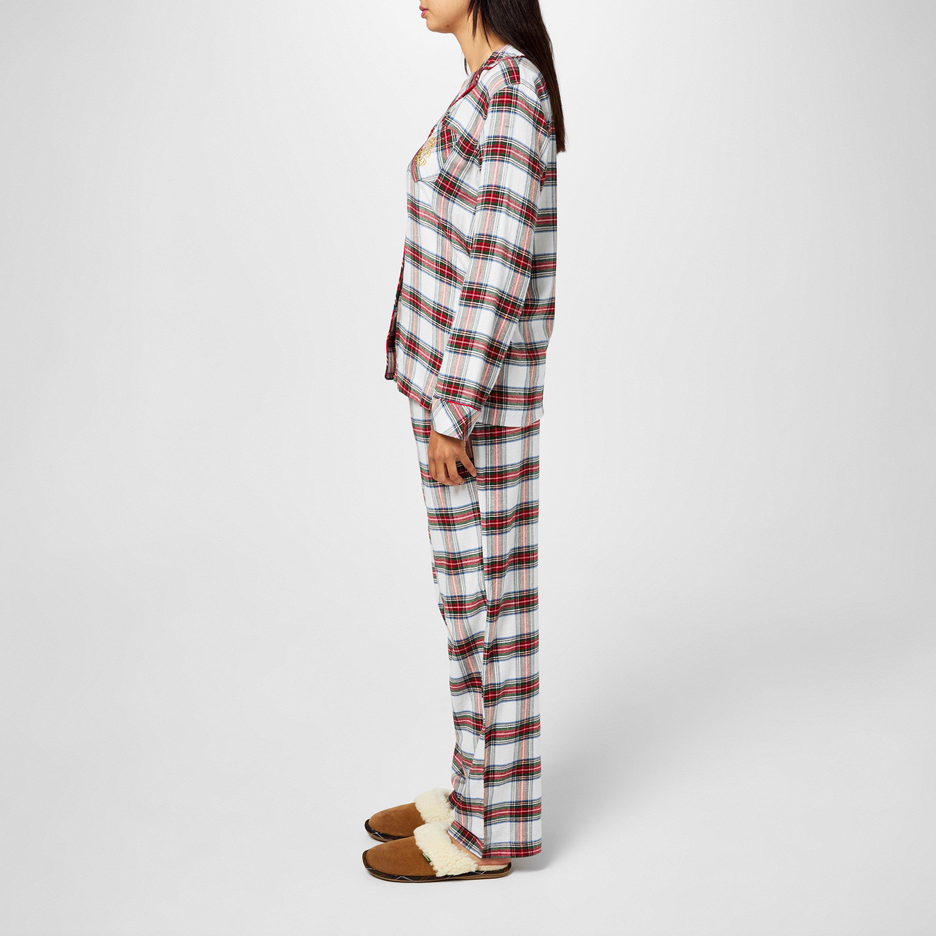 Cream Plaid - Lauren by Ralph Lauren - Women's Twill Pyjama Set - 4