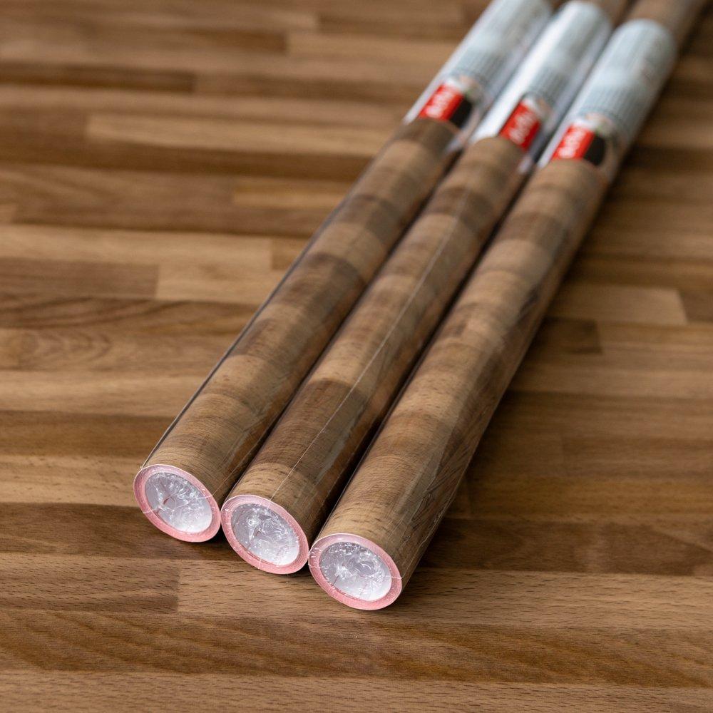 Brown - D C Fix - dc fix Walnut Block Self Adhesive Vinyl Pack 3 - 1