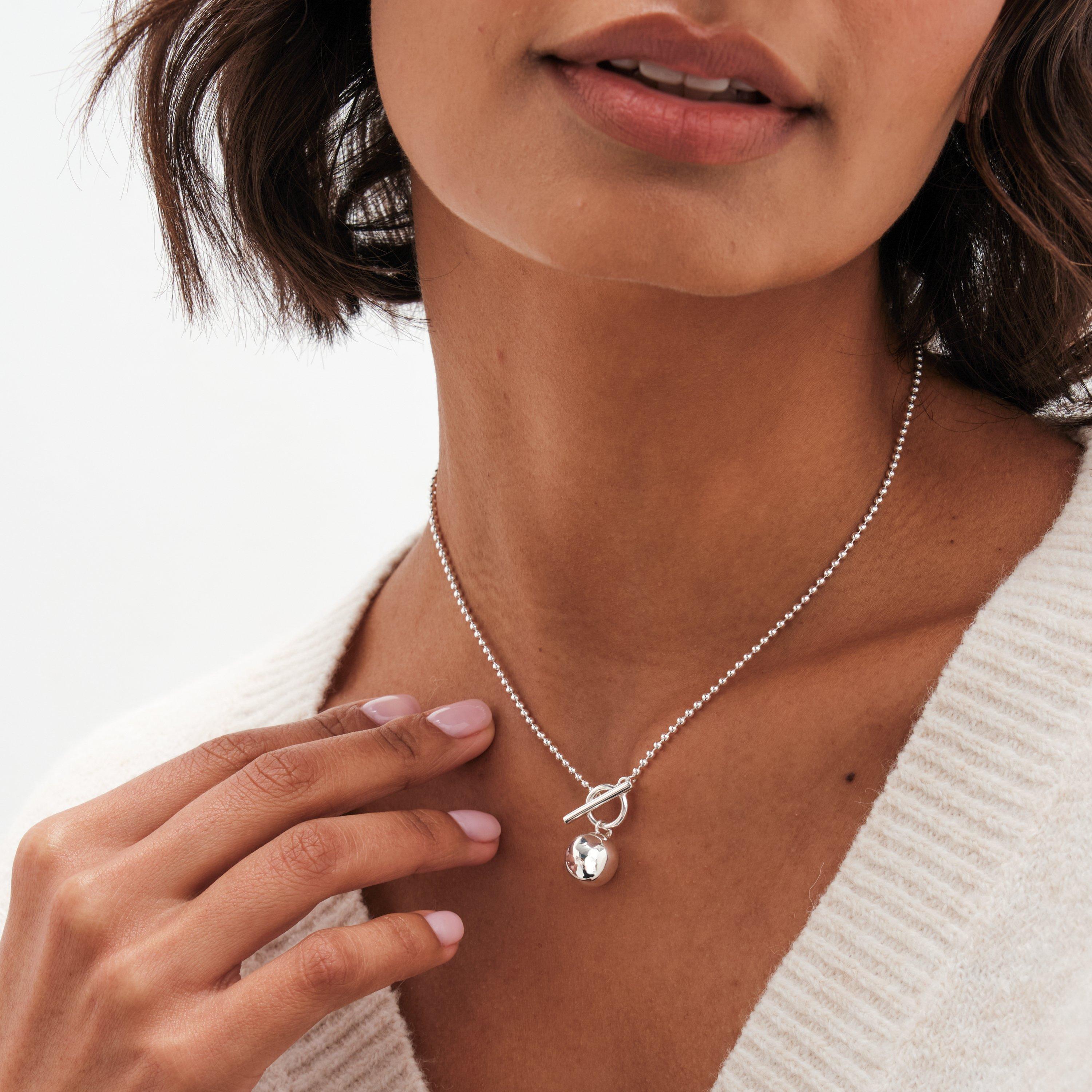 Silver - Simply Silver - Sterling Silver 925 Polished Orb Necklace - 2