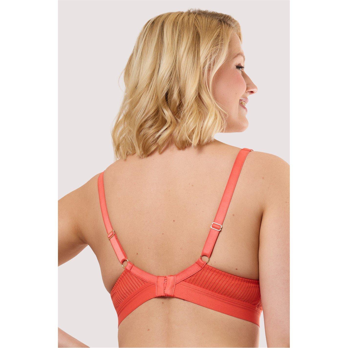 Red - Playful Promises - Veronica Red Microstripe Crop Bra - 3