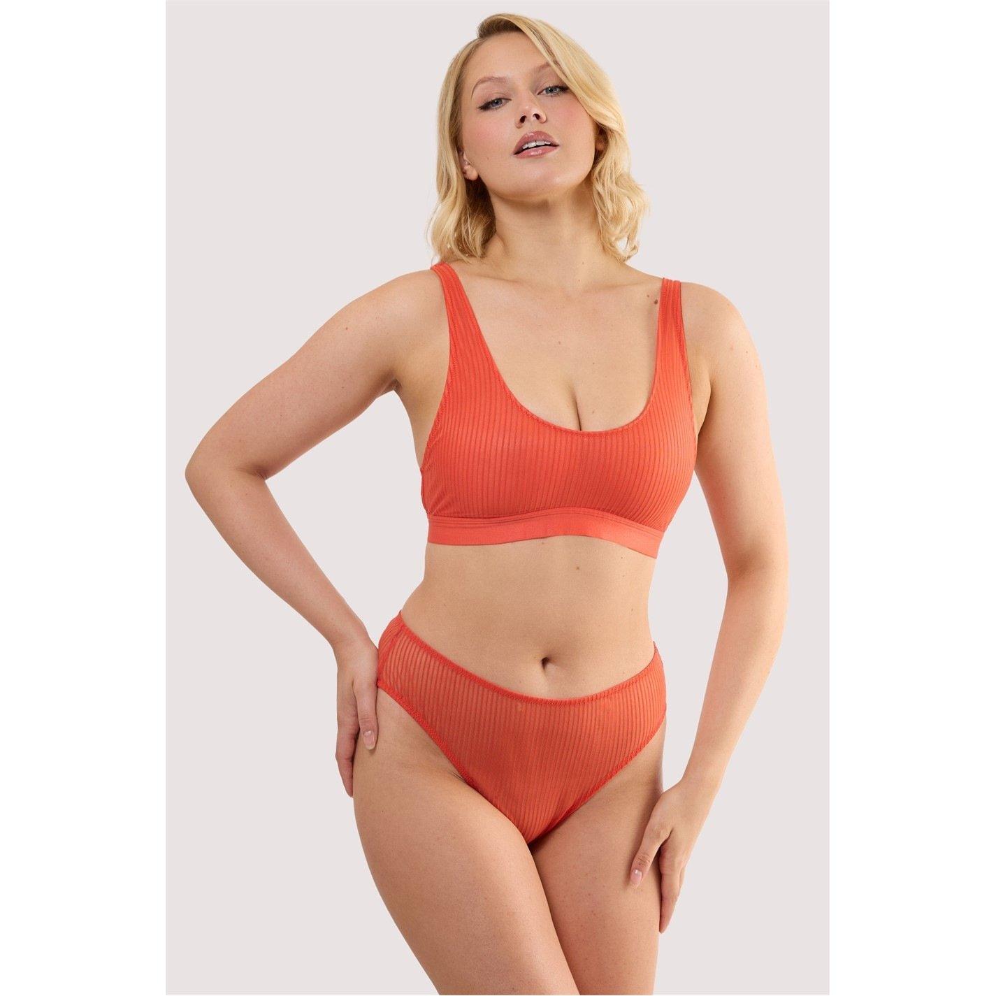 Red - Playful Promises - Veronica Red Microstripe Crop Bra - 4