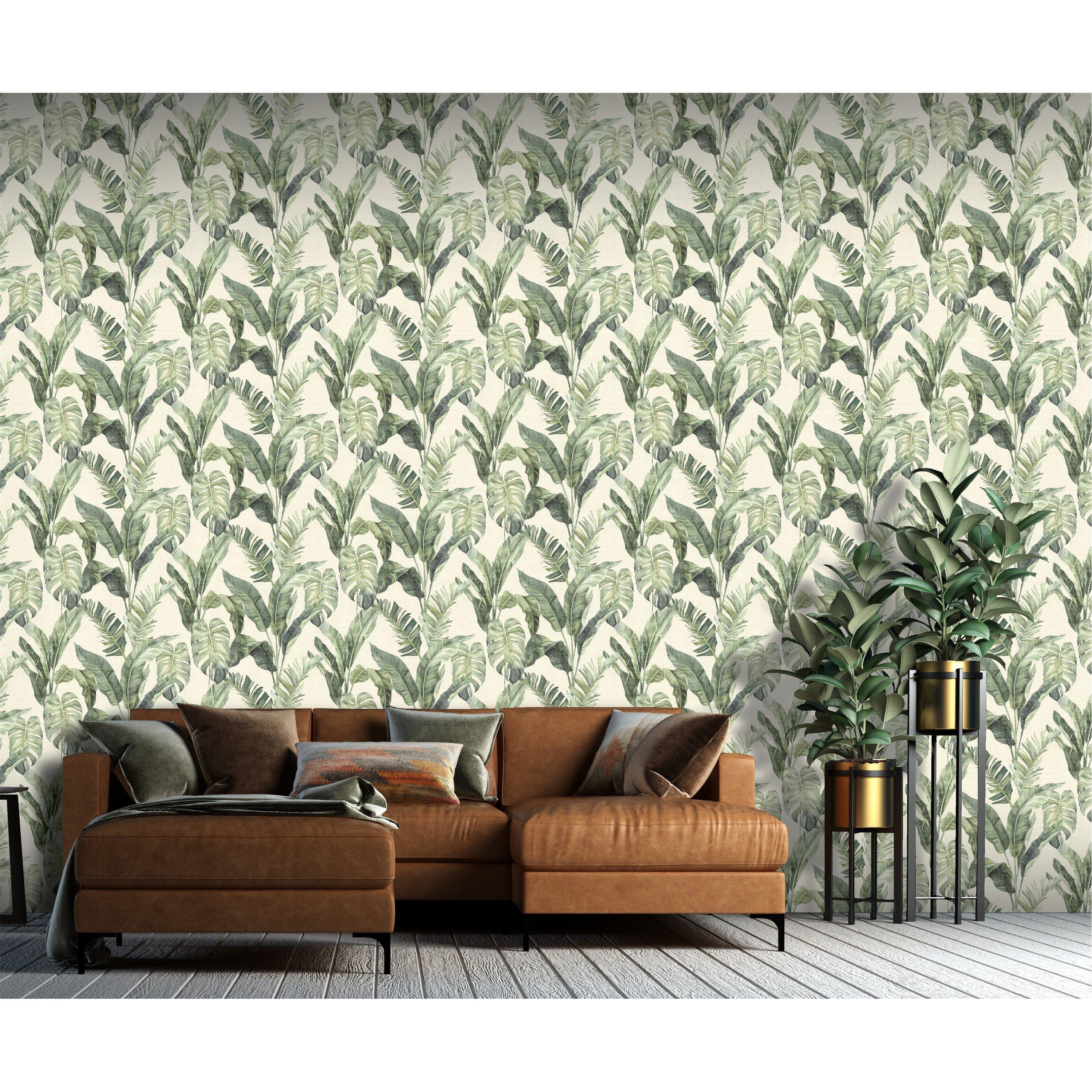 Green - Arthouse - Palm Springs Natural Green Wallpaper - 2