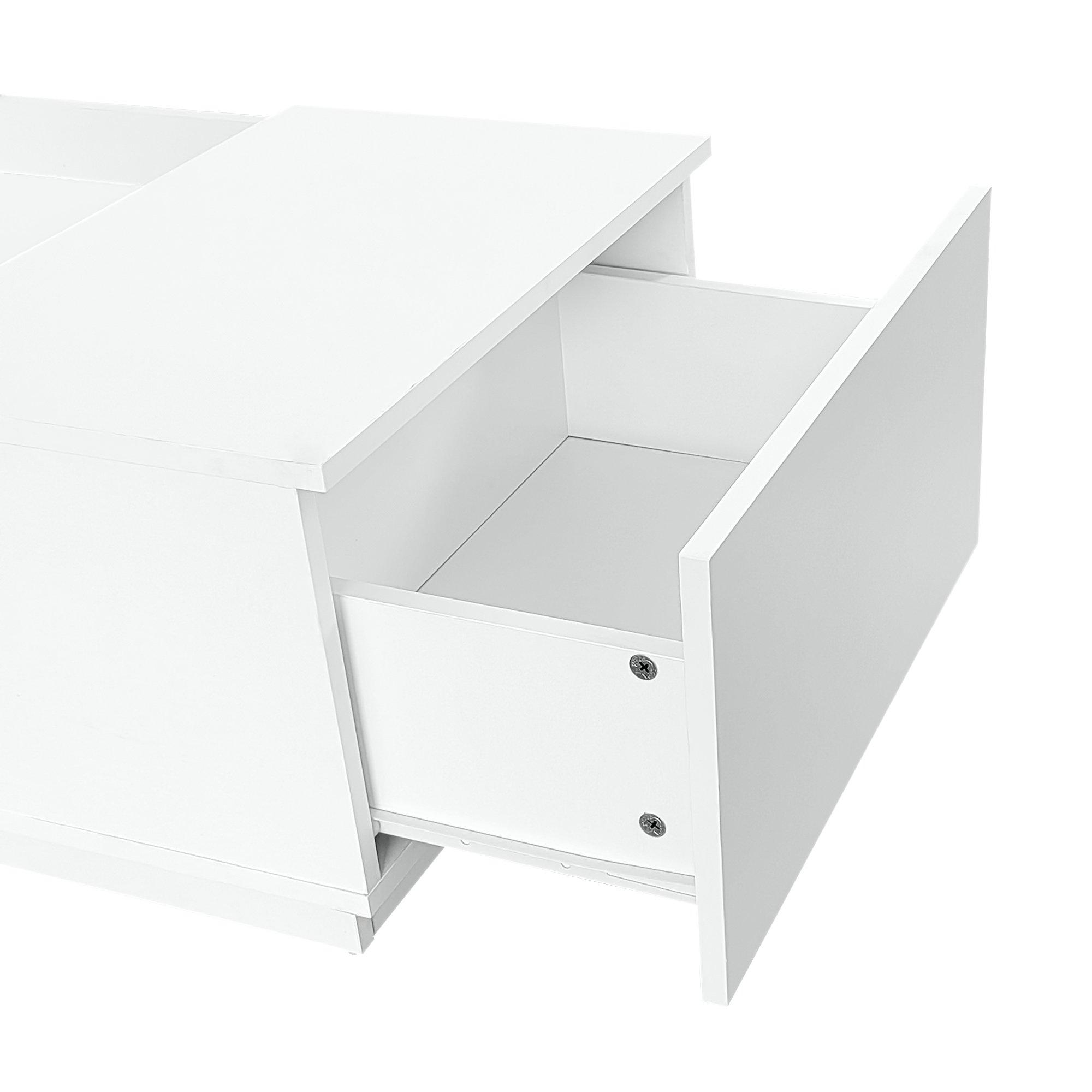 White - Urban Meuble - Modern LED Coffee Table Center Table - 11