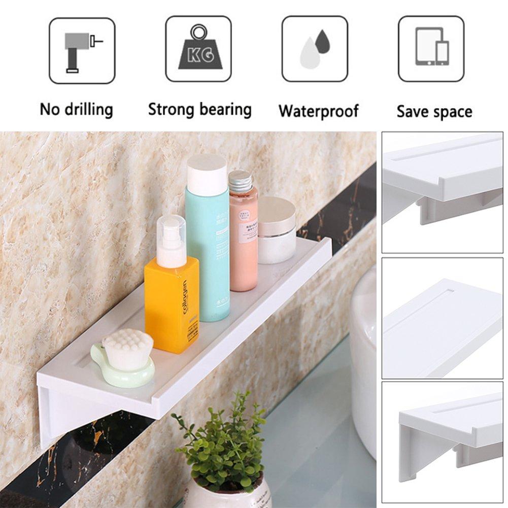 White - LIFE IDEAS - Self-Adhesive Shelf Waterproof Shower Rack - 6