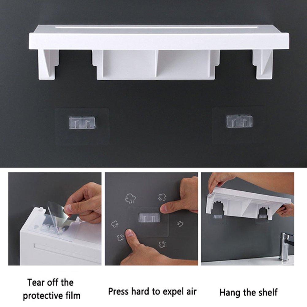 White - LIFE IDEAS - Self-Adhesive Shelf Waterproof Shower Rack - 7
