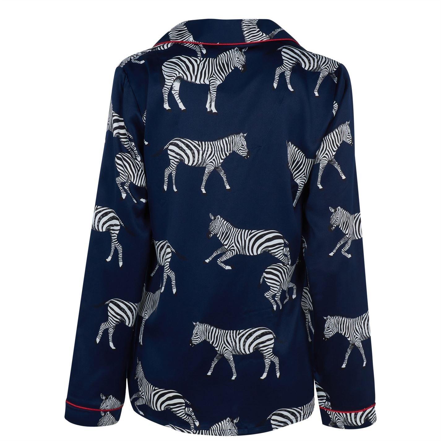 Zebra Navy - Chelsea Peers - Print Long Sleeve Pyjamas Set - 4