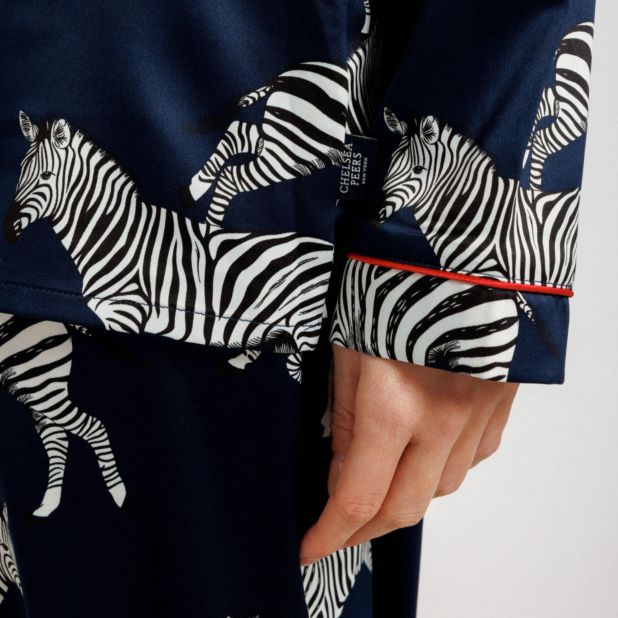 Zebra Navy - Chelsea Peers - Print Long Sleeve Pyjamas Set - 5