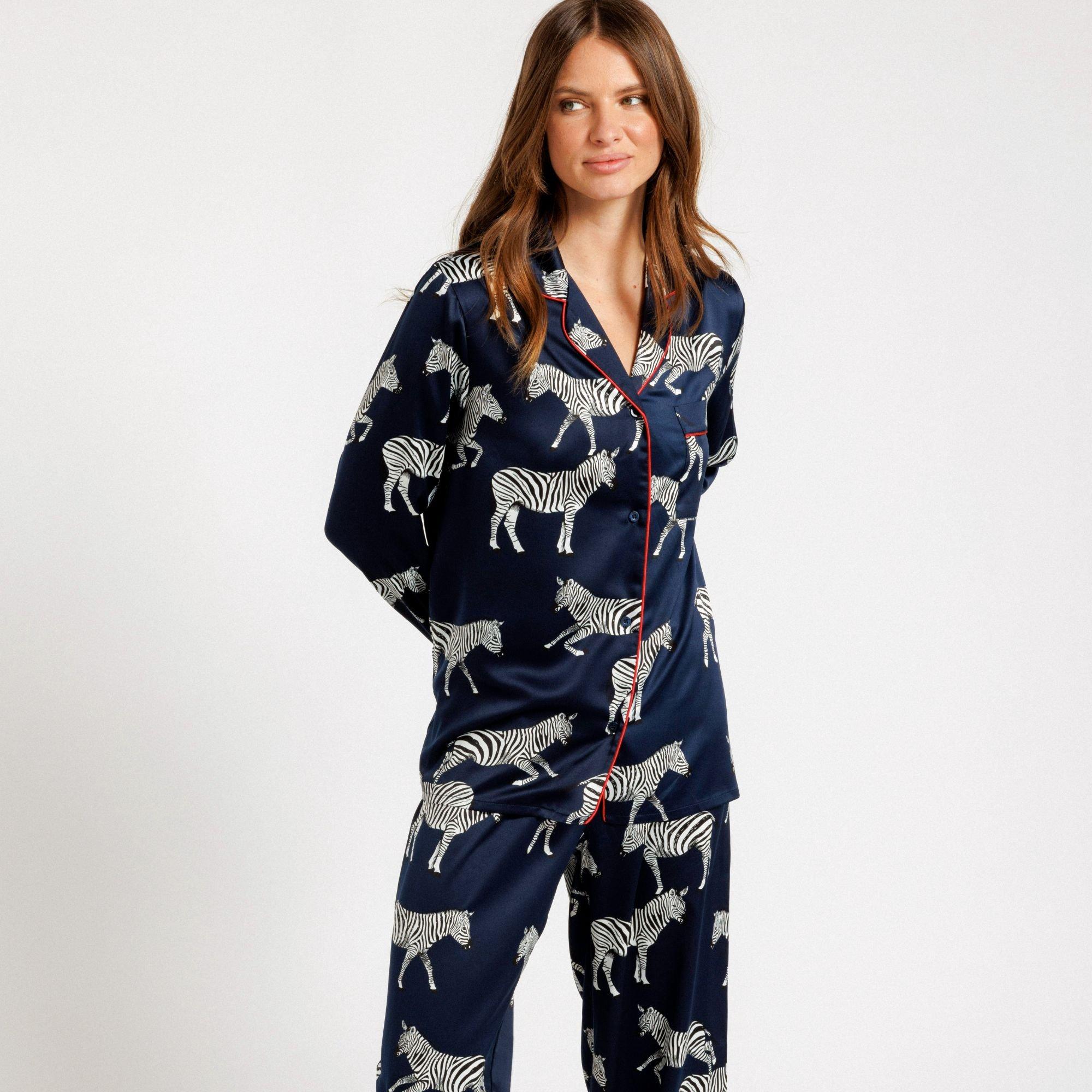 Zebra Navy - Chelsea Peers - Print Long Sleeve Pyjamas Set - 7