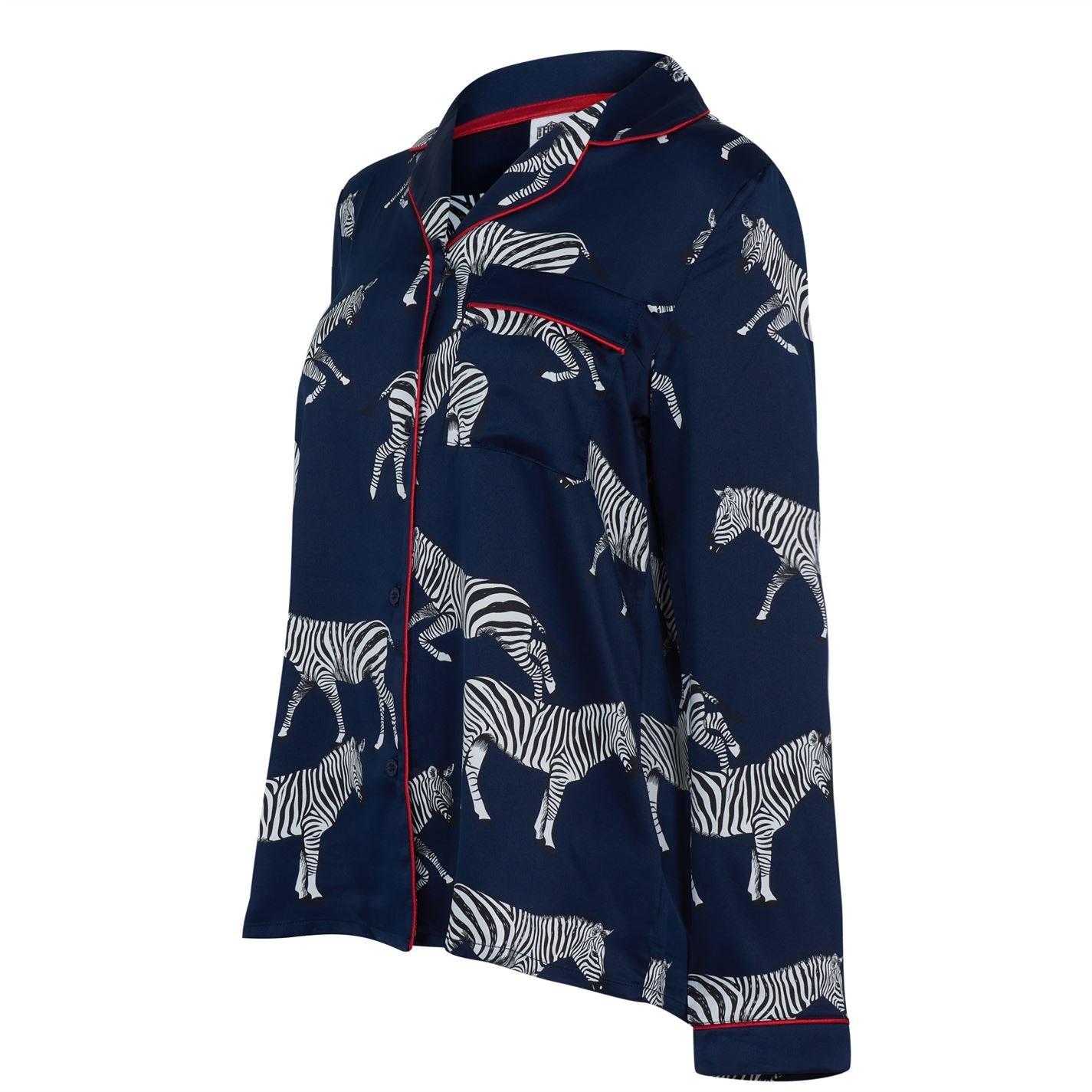 Zebra Navy - Chelsea Peers - Print Long Sleeve Pyjamas Set - 8