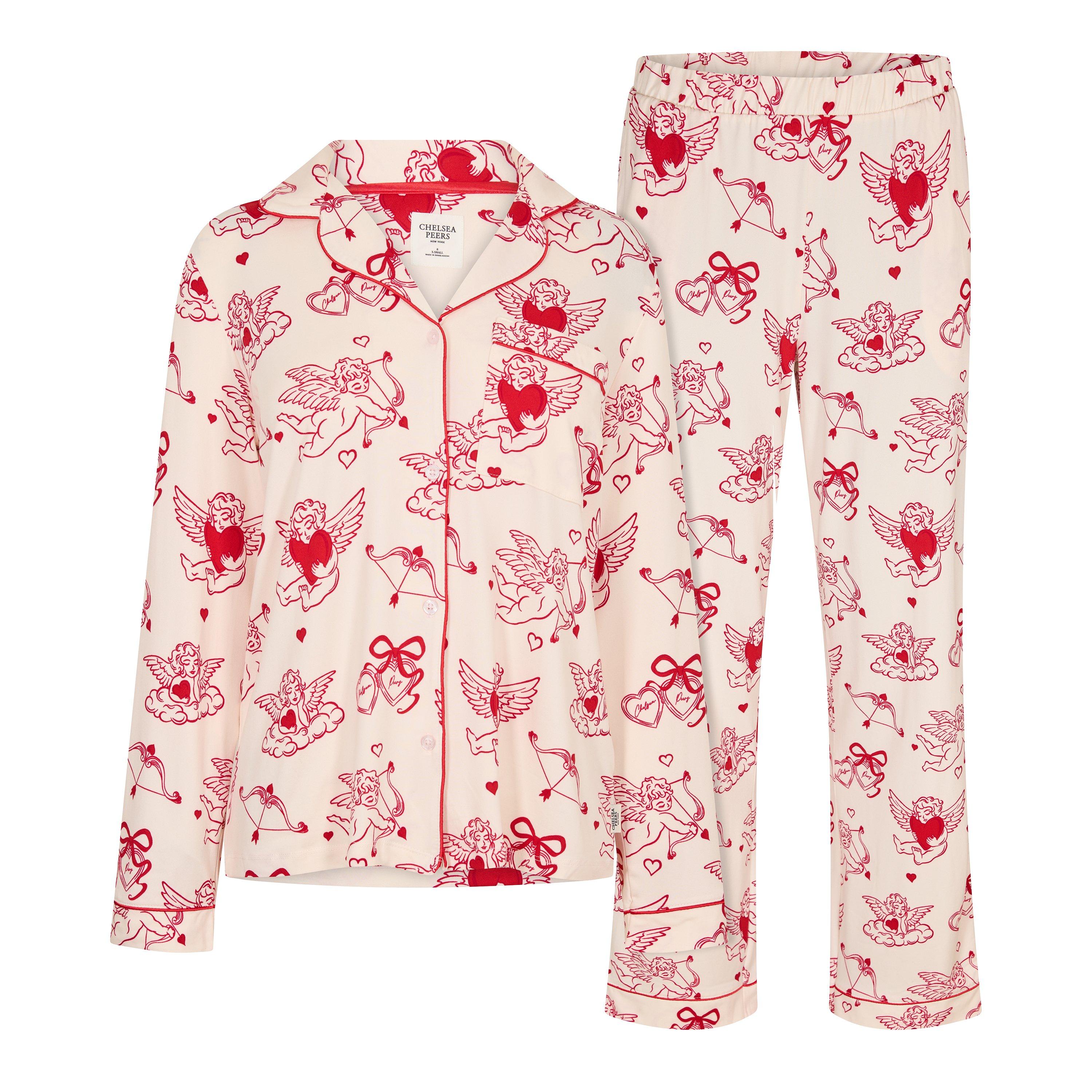 Chelsea Peers Women's Button Up Pyjama Set - Cupid Love - 8 (XS)