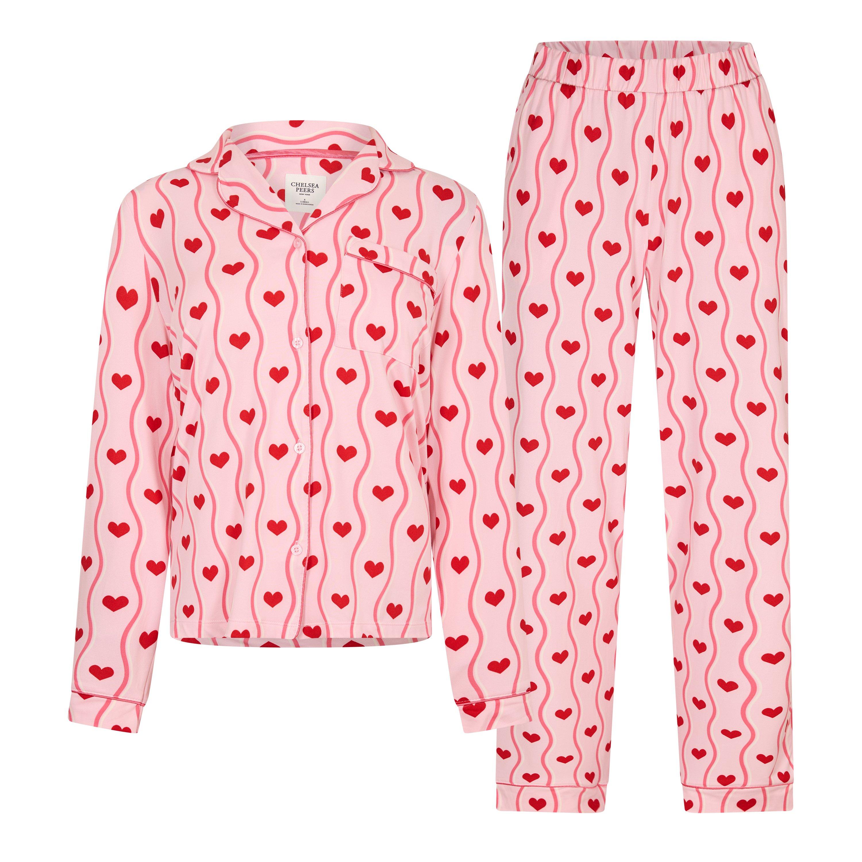 Chelsea Peers Women's Button Up Pyjama Set - Heart Wave - 14 (L)
