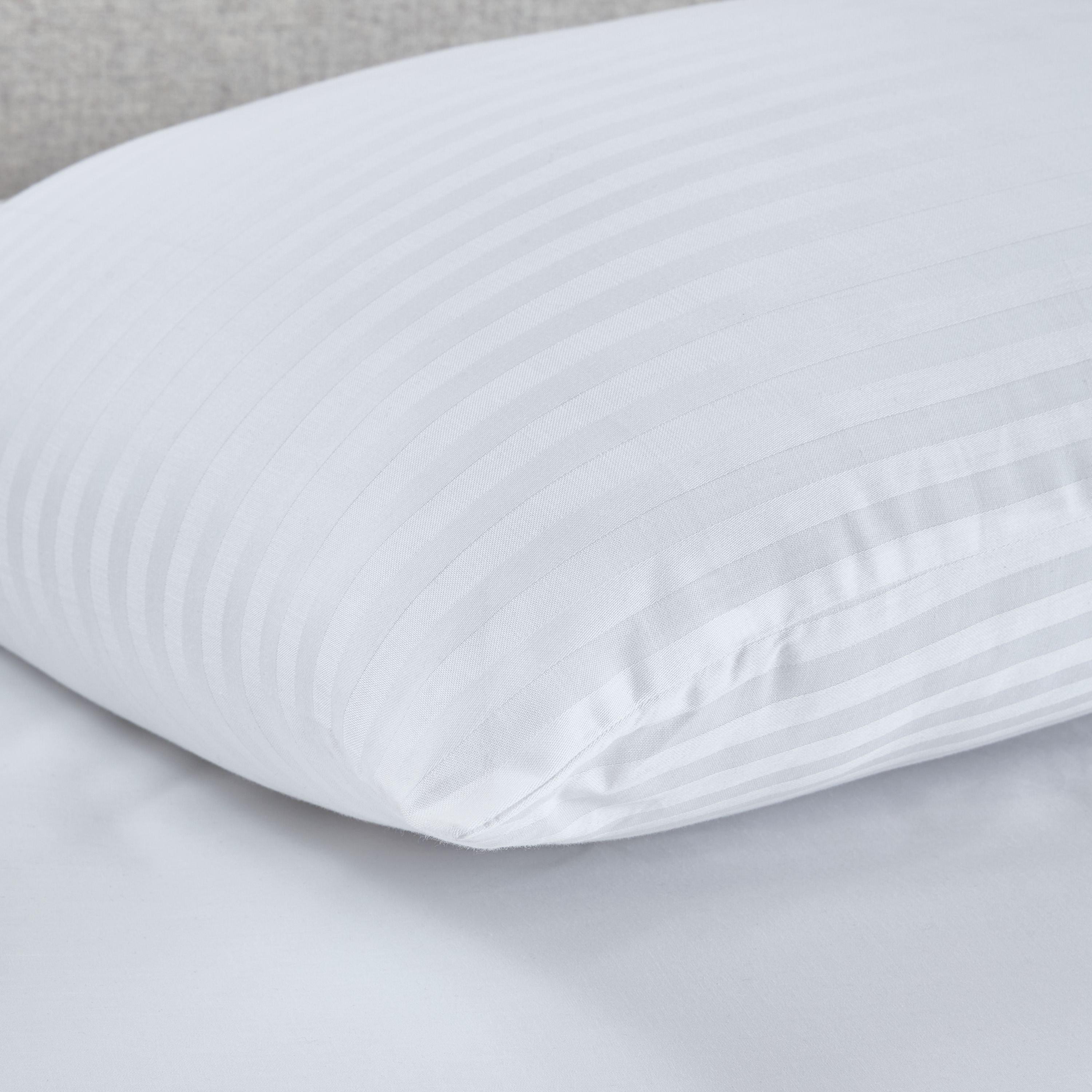 White - Catherine Lansfield - Luxury Hotel 300 Thread Count Cotton Stripe Pillow - 2