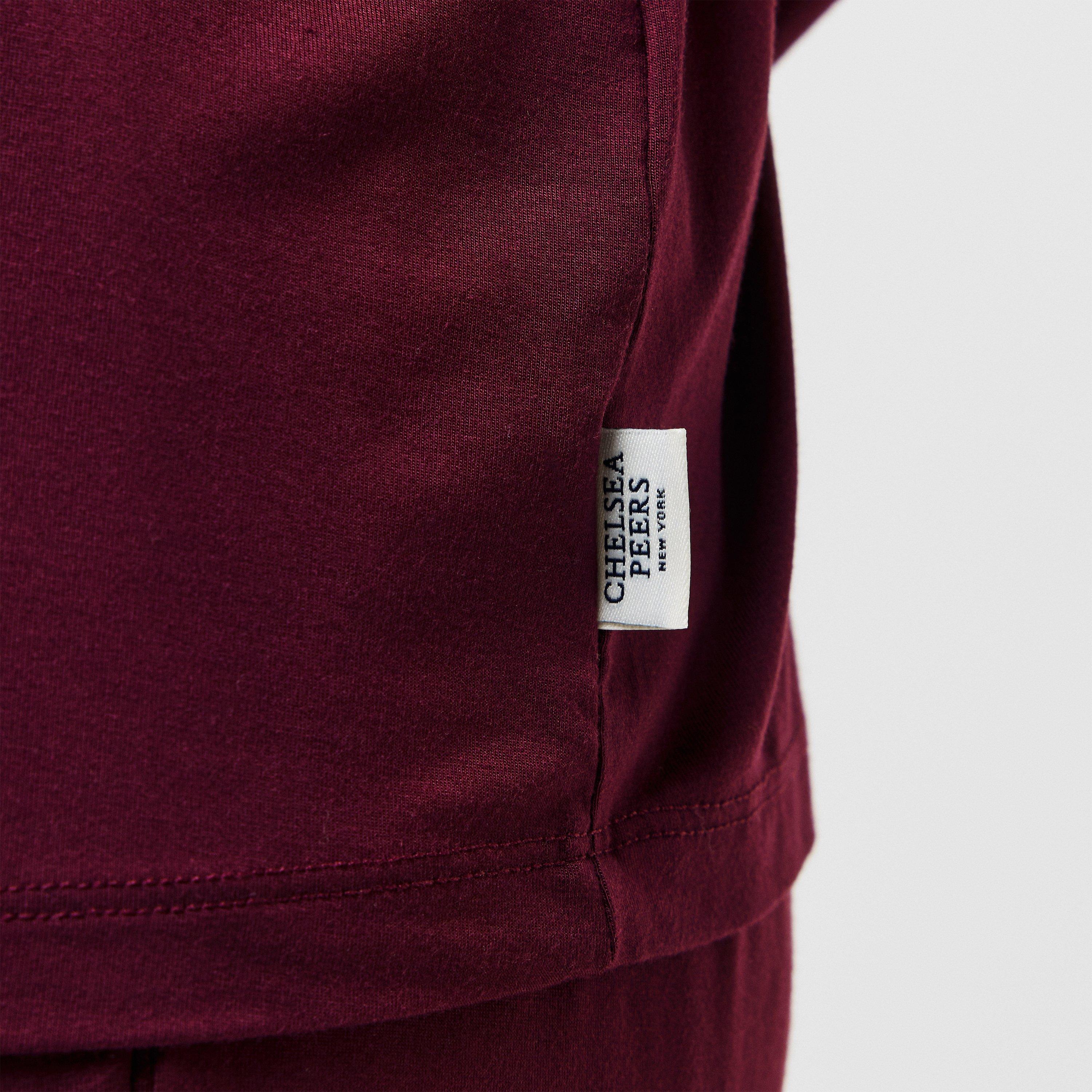 Burgundy - Chelsea Peers - Modal Button Up Pyjama Set - 5