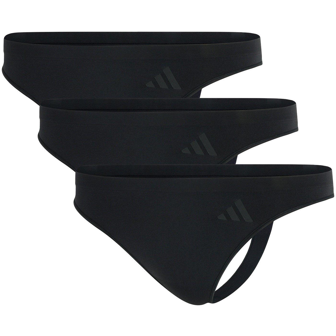 Adidas Women's Low Rise Thong 3Pk - Black - 10 (S)