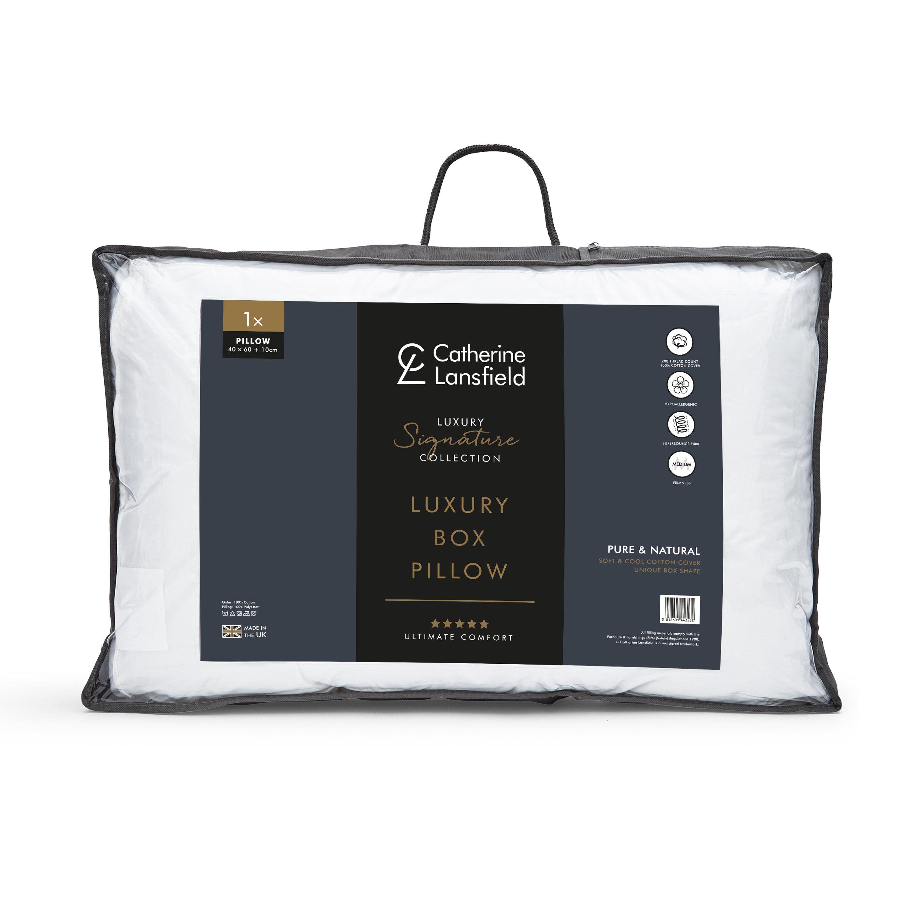 White - Catherine Lansfield - Luxury Box Cotton Pillow - 5