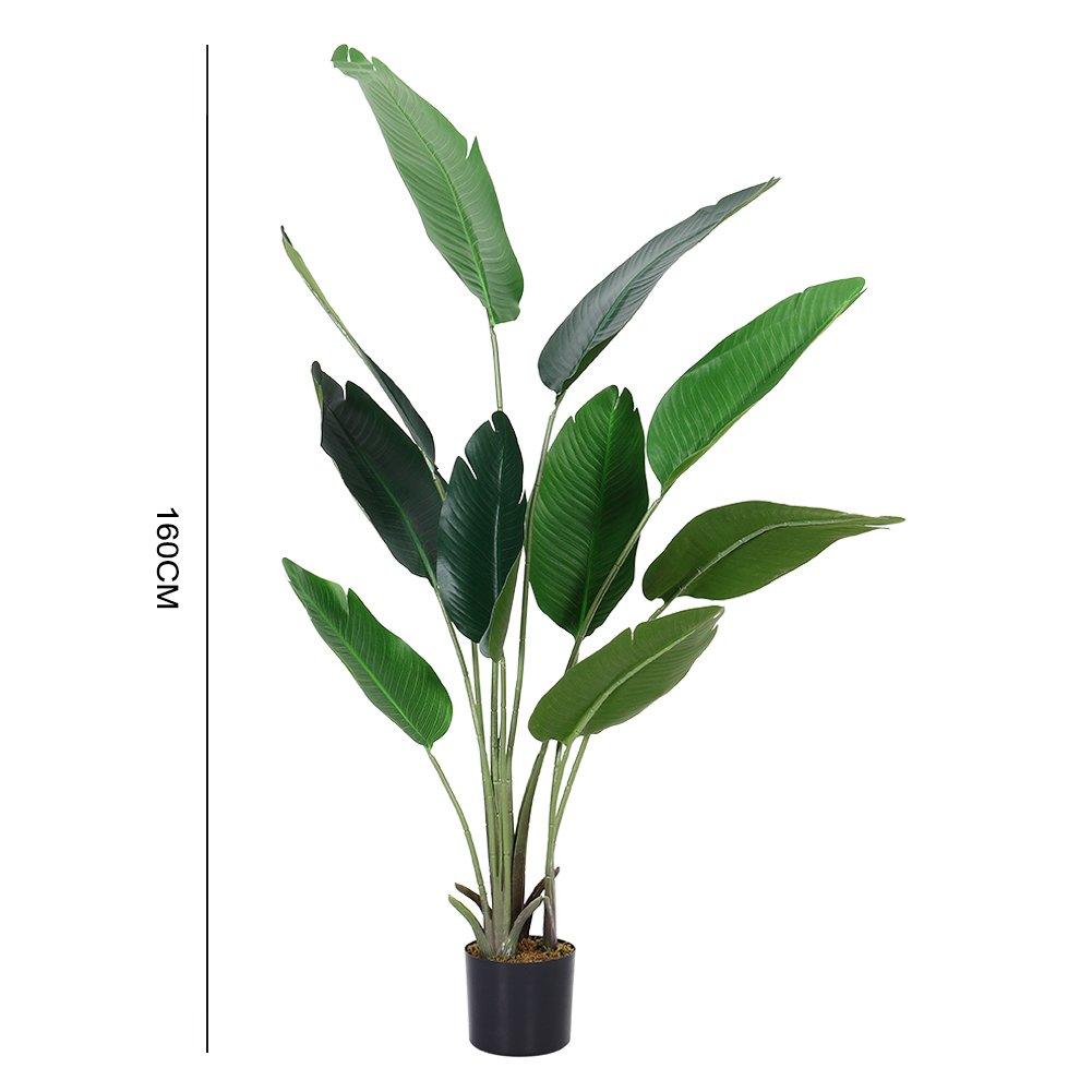 Green Black - LIFE IDEAS - Artificial Banana Leaf Tree Faux Large Plants - 7