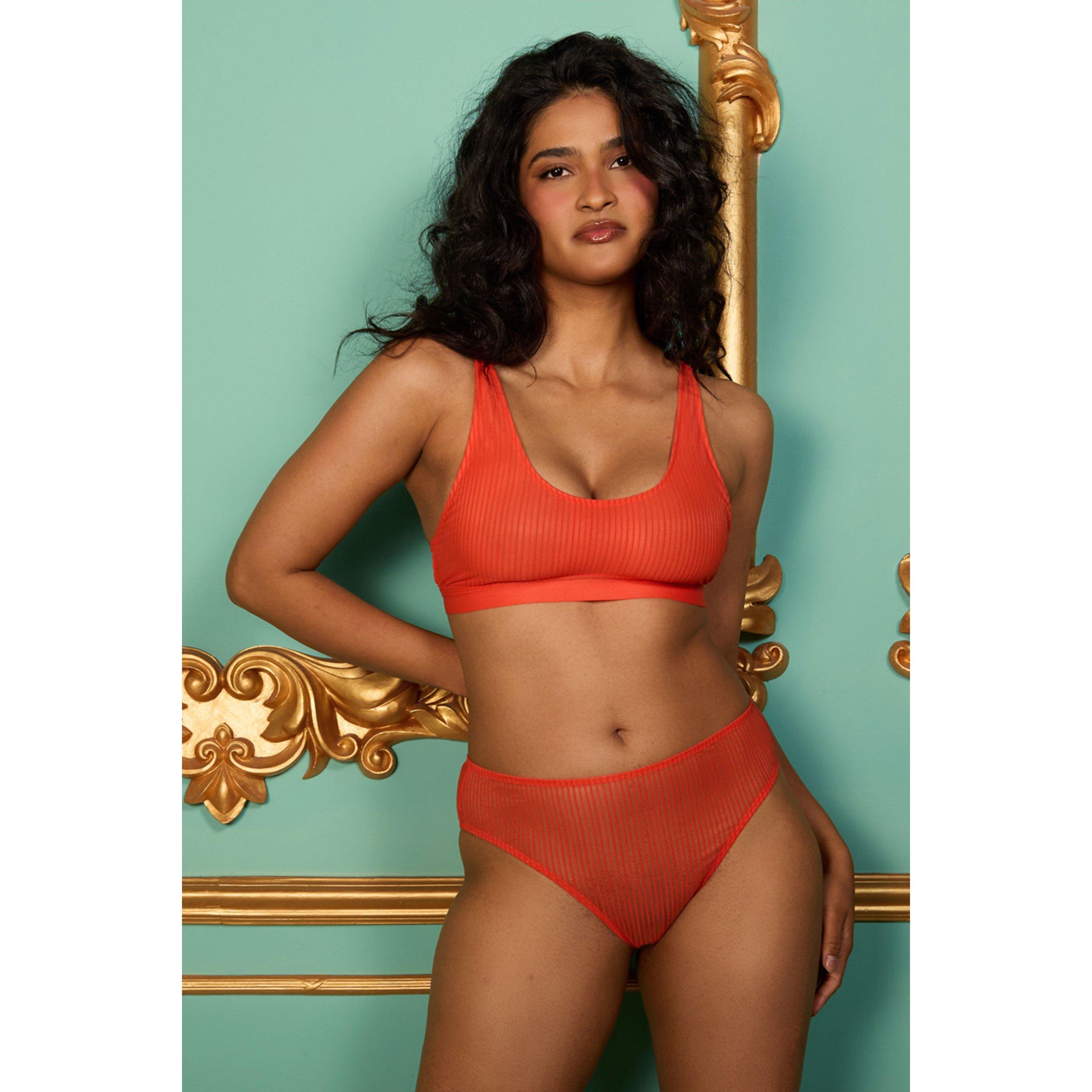 Red - Playful Promises - Veronica Red Microstripe Hipster Brief - 2