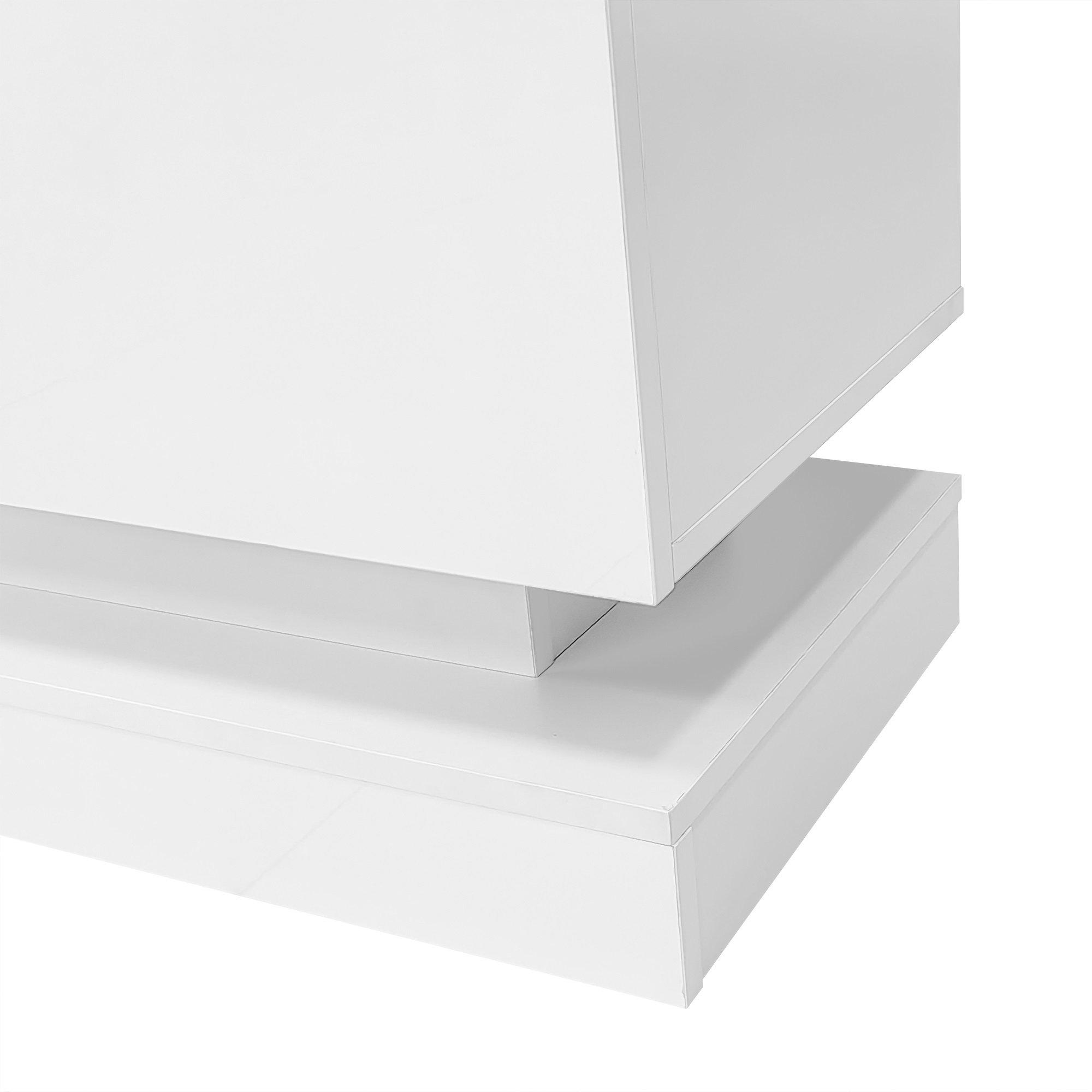 White - Urban Meuble - Modern LED TV Stand 2 Drawers High Gloss - 12