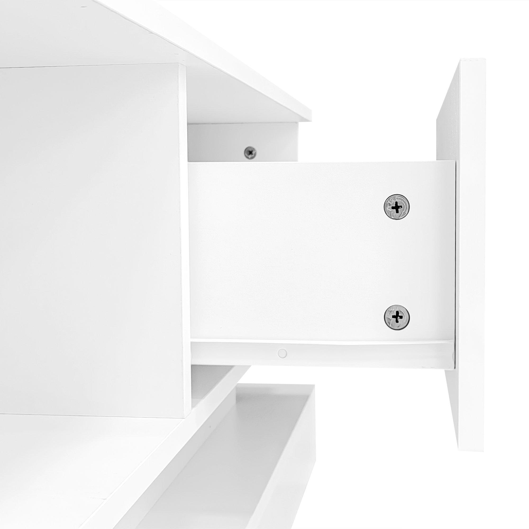 White - Urban Meuble - Modern LED TV Stand 2 Drawers High Gloss - 7