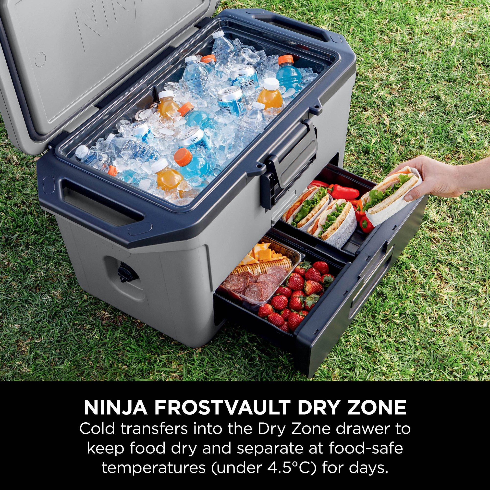 Grey - Ninja - FrostVault 50QT/47L Hard Cooler with Dry Zone - 3