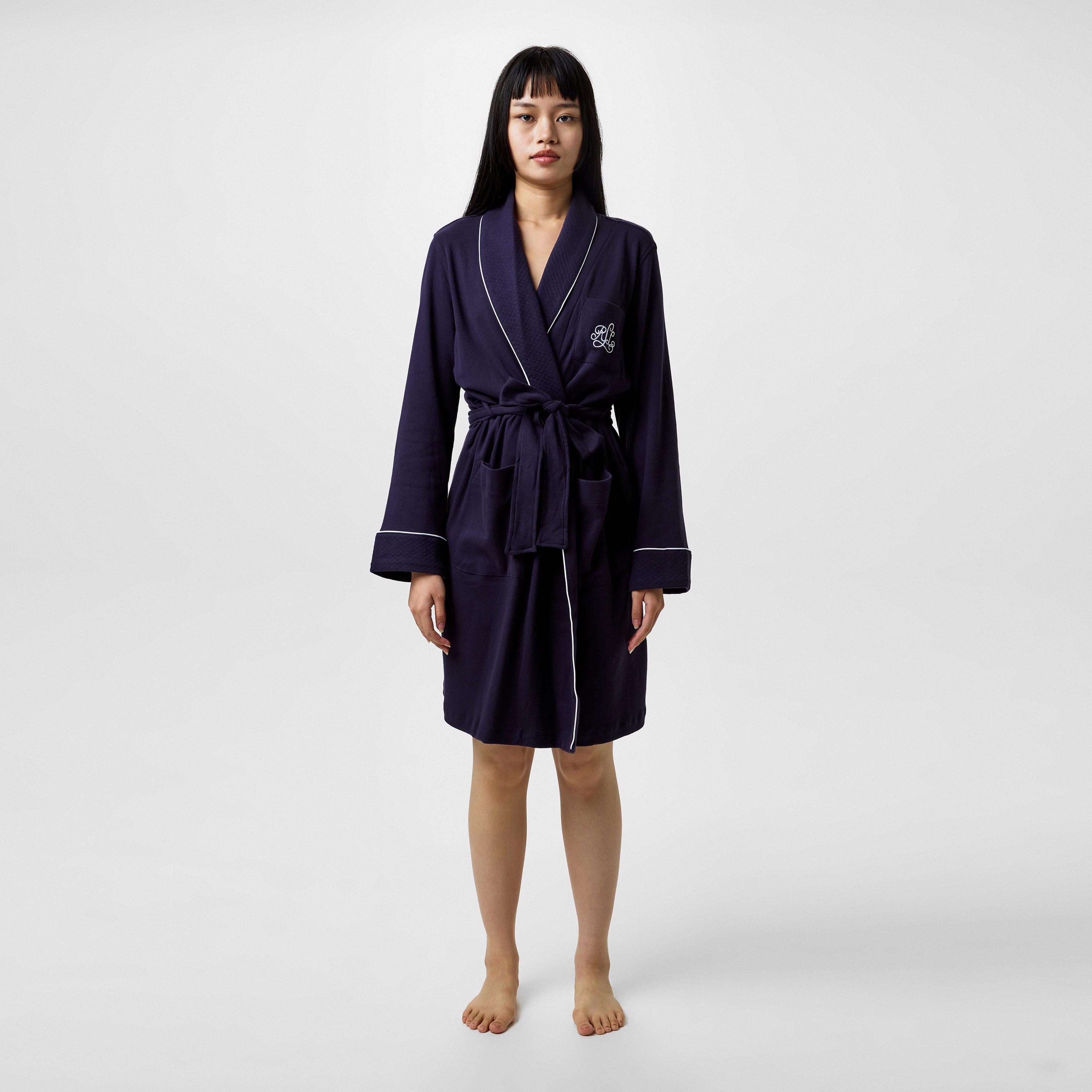 Navy 410 - Lauren by Ralph Lauren - Women's Quilted Dressing Gown - 6