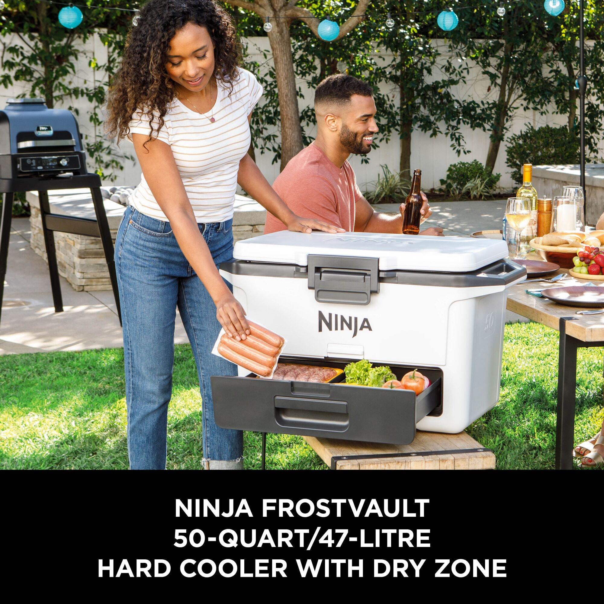 White - Ninja - FrostVault 50QT/47L Hard Cooler with Dry Zone - 2