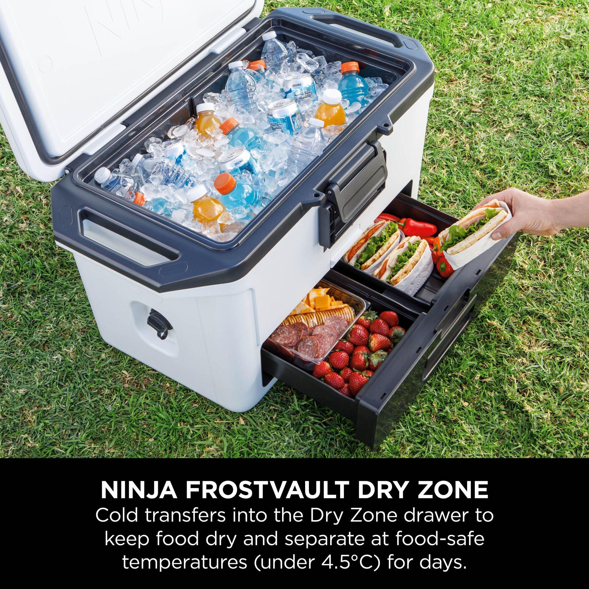 White - Ninja - FrostVault 50QT/47L Hard Cooler with Dry Zone - 3