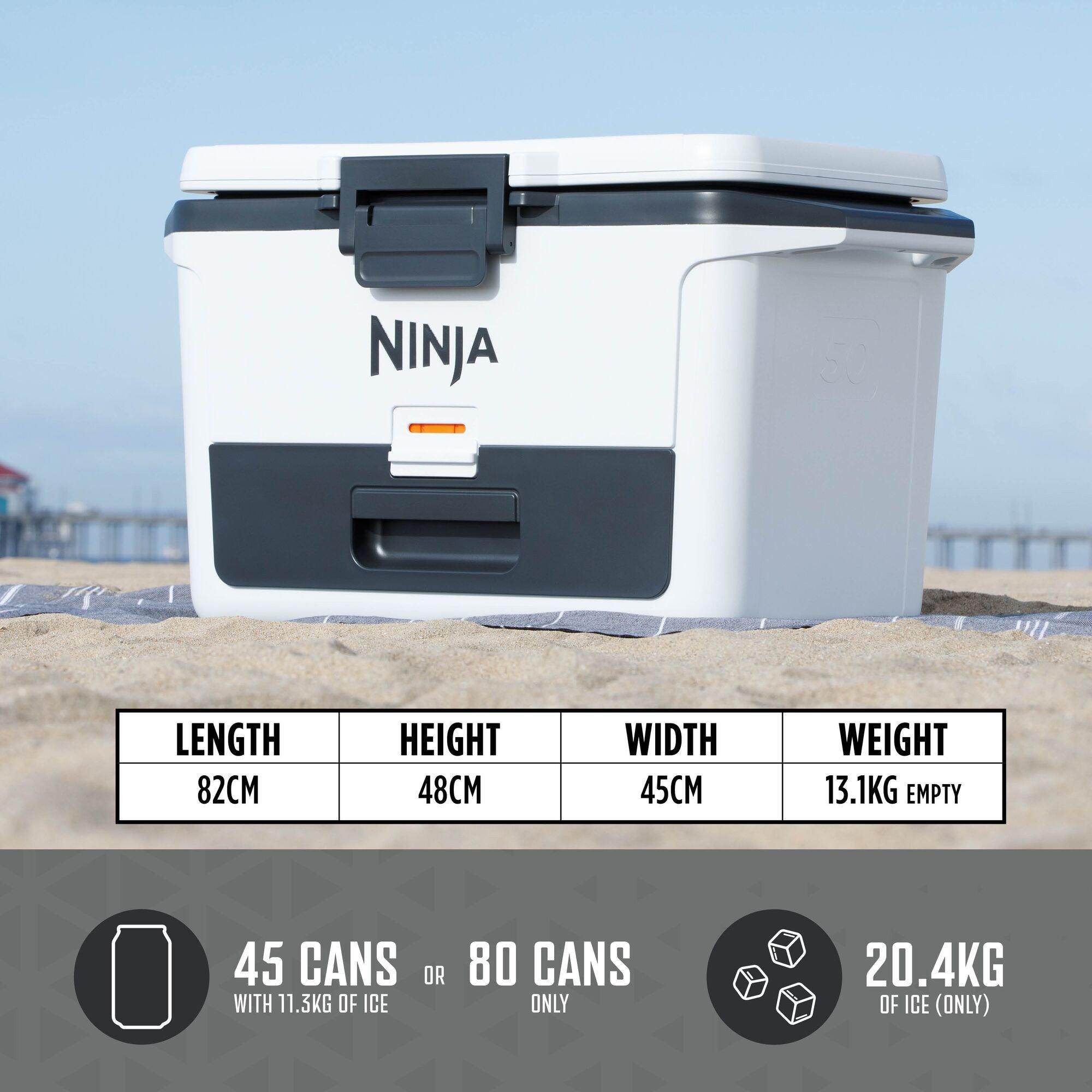 White - Ninja - FrostVault 50QT/47L Hard Cooler with Dry Zone - 6
