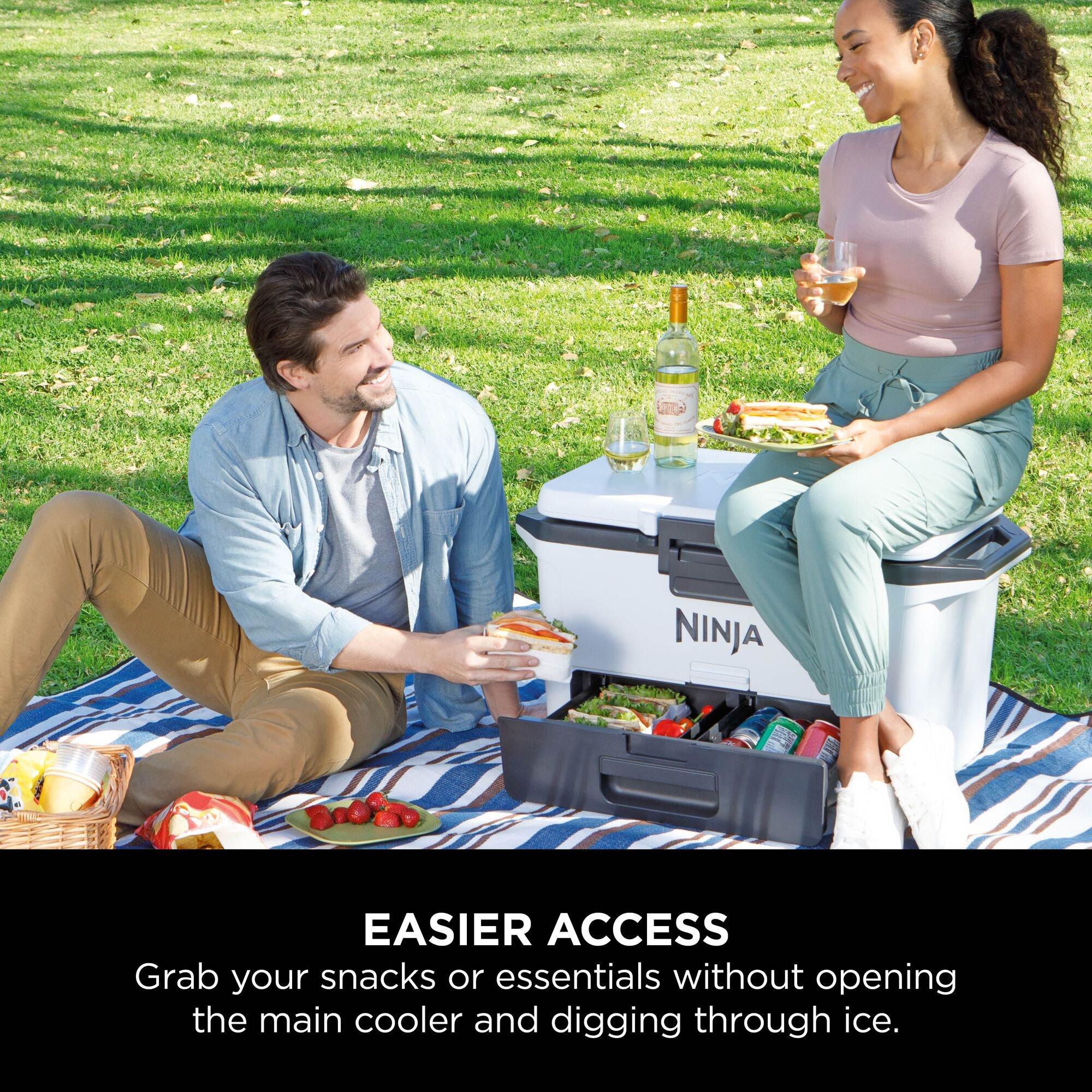 White - Ninja - FrostVault 50QT/47L Hard Cooler with Dry Zone - 7