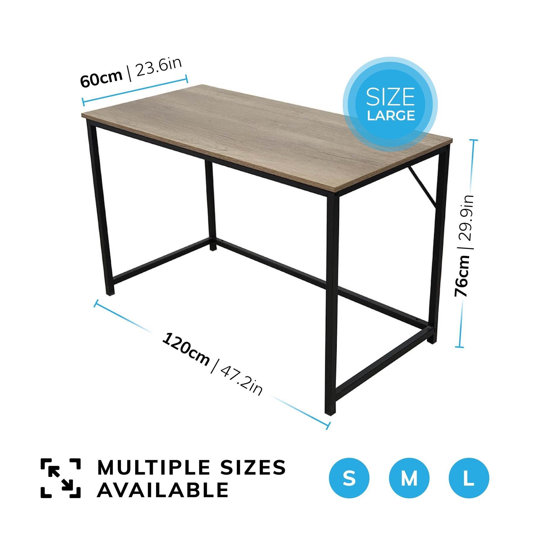 Grey - House of Home - Large Rustic Light wood top Black coated metal - 2