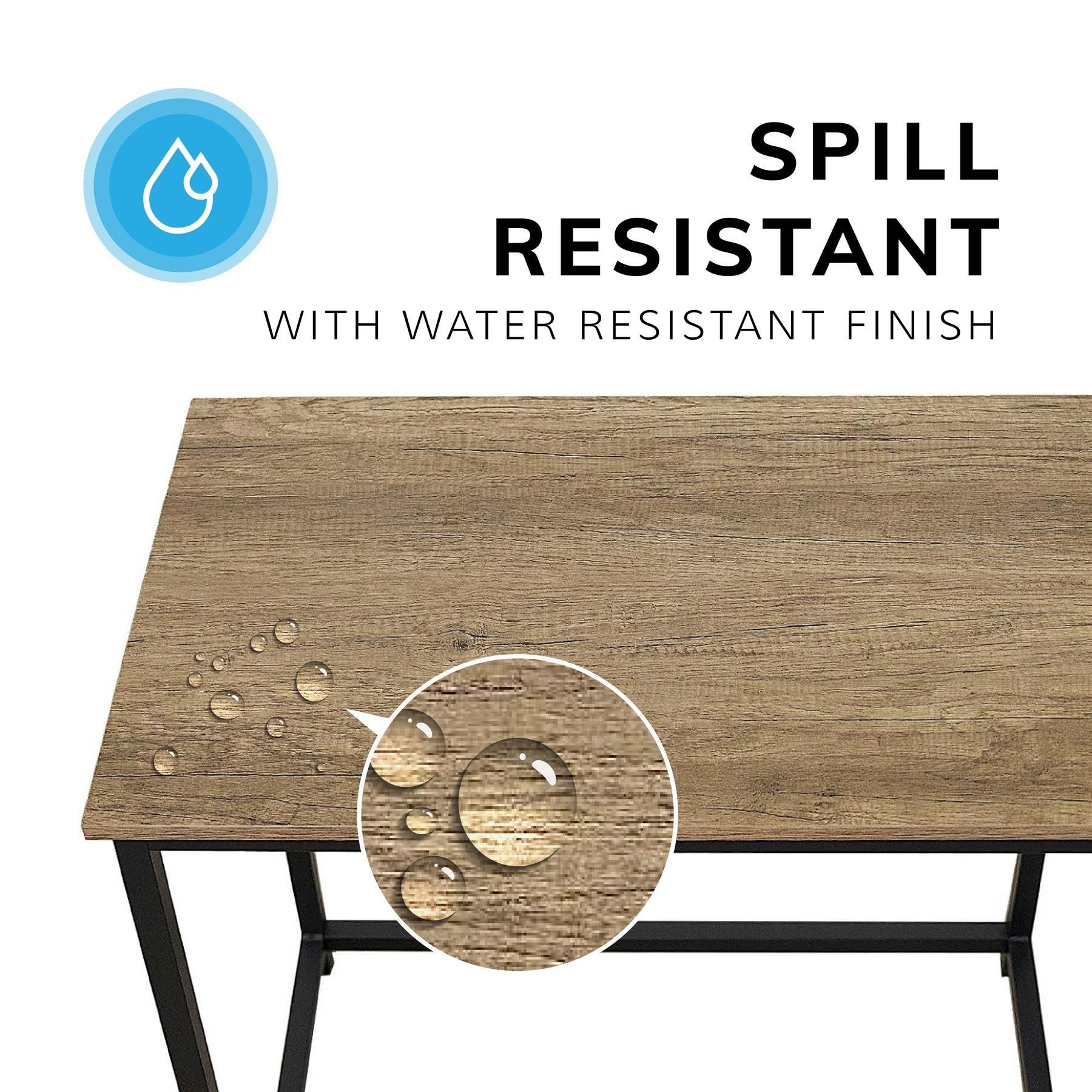 Grey - House of Home - Large Rustic Light wood top Black coated metal - 4