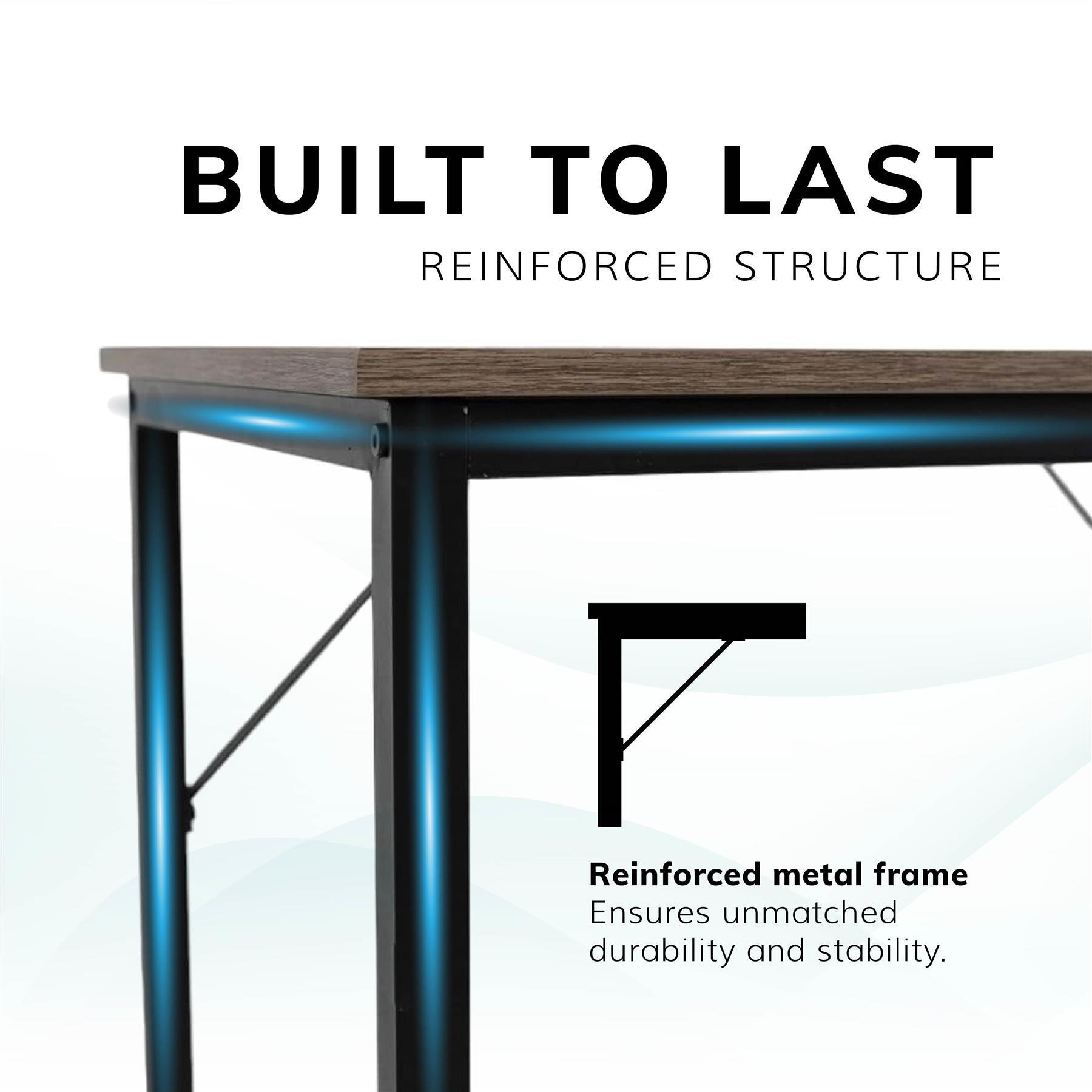 Grey - House of Home - Large Rustic Light wood top Black coated metal - 6