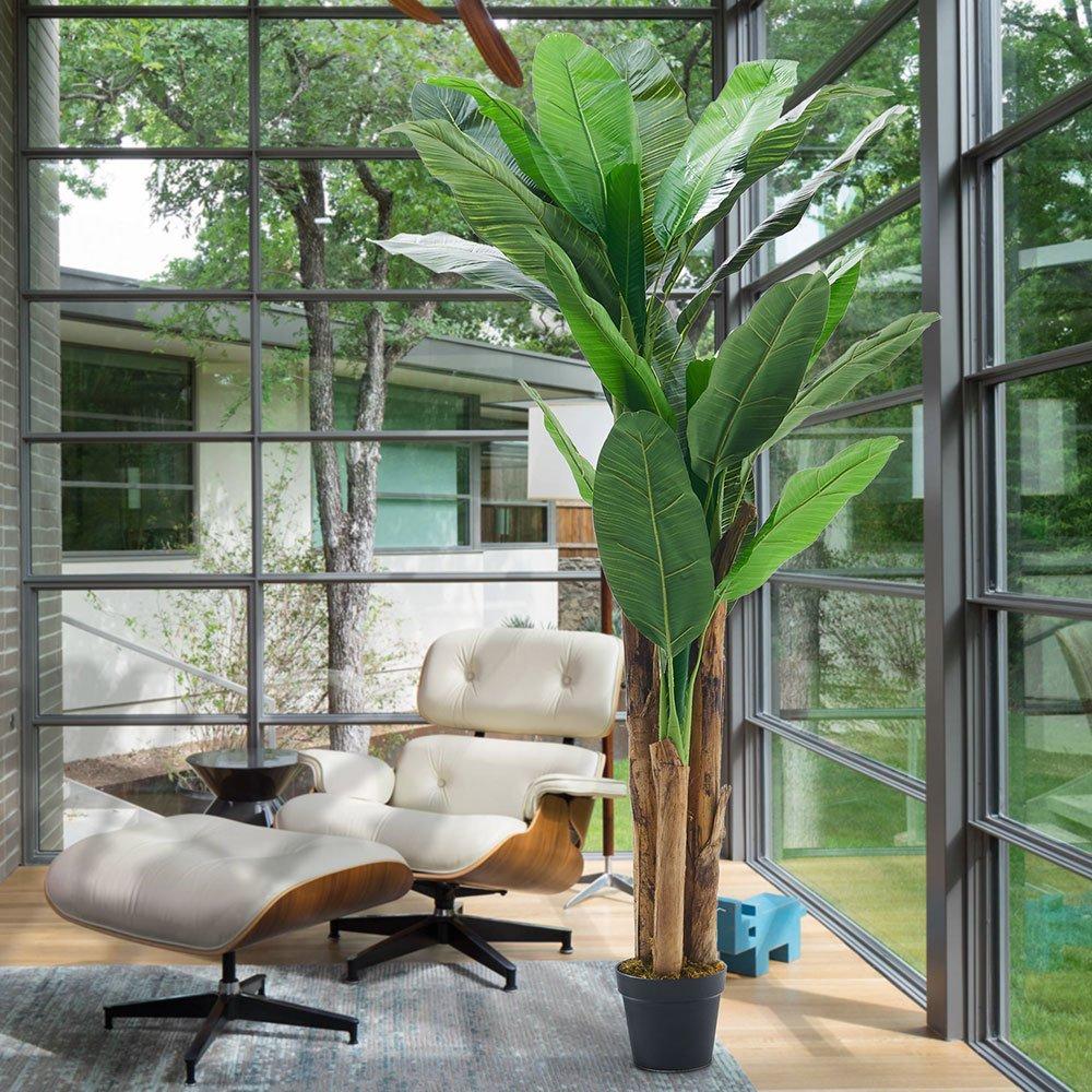 Green Black - LIFE IDEAS - 180cm Artificial Plant Fake Banana Tree in Pot - 2