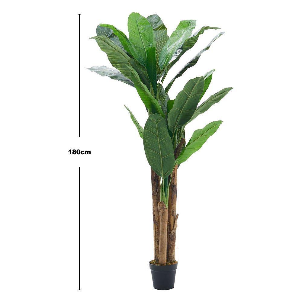 Green Black - LIFE IDEAS - 180cm Artificial Plant Fake Banana Tree in Pot - 7