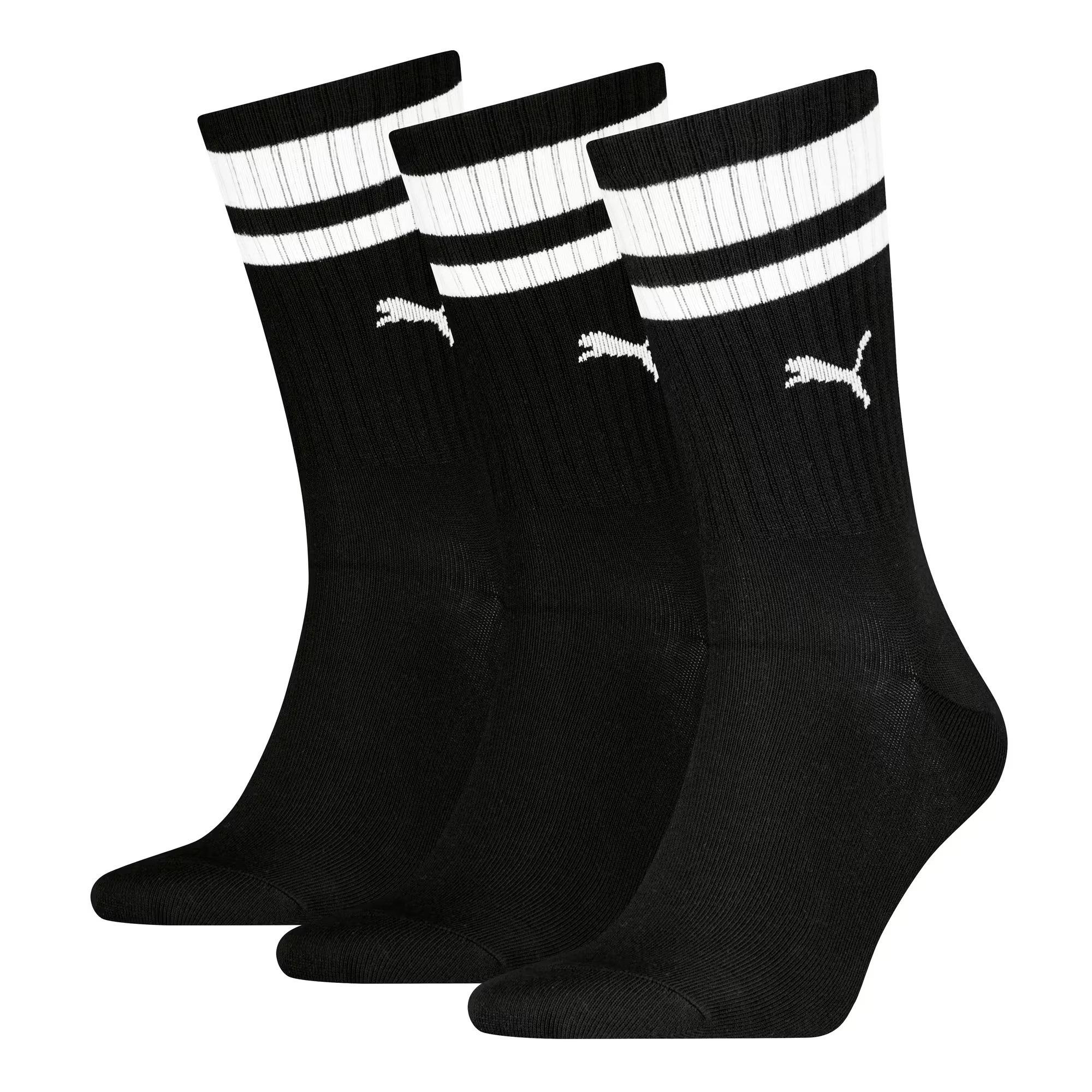 Black - Puma - Unisex Quarter 3 Pack Socks - 1